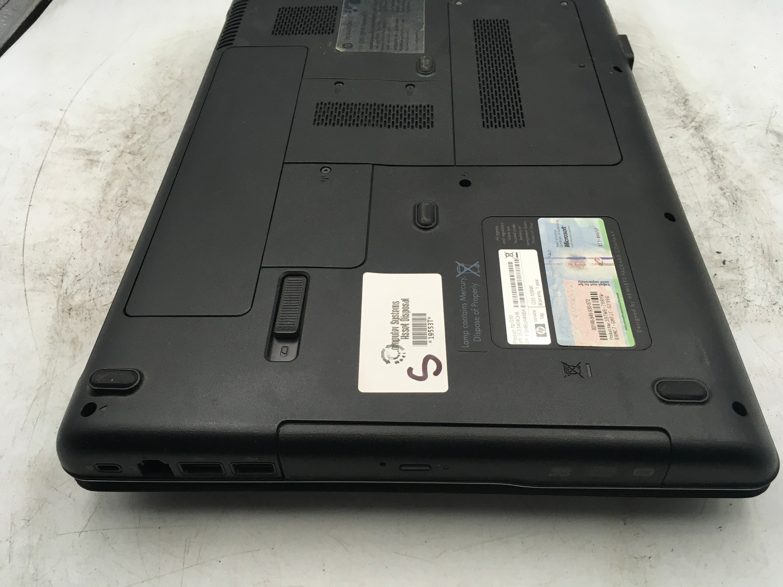 HP G50 109NR NOTEBOOK – BOOTS TO BIOS – AMD ATHLON DUAL CORE – 2GB RAM – READ-BB