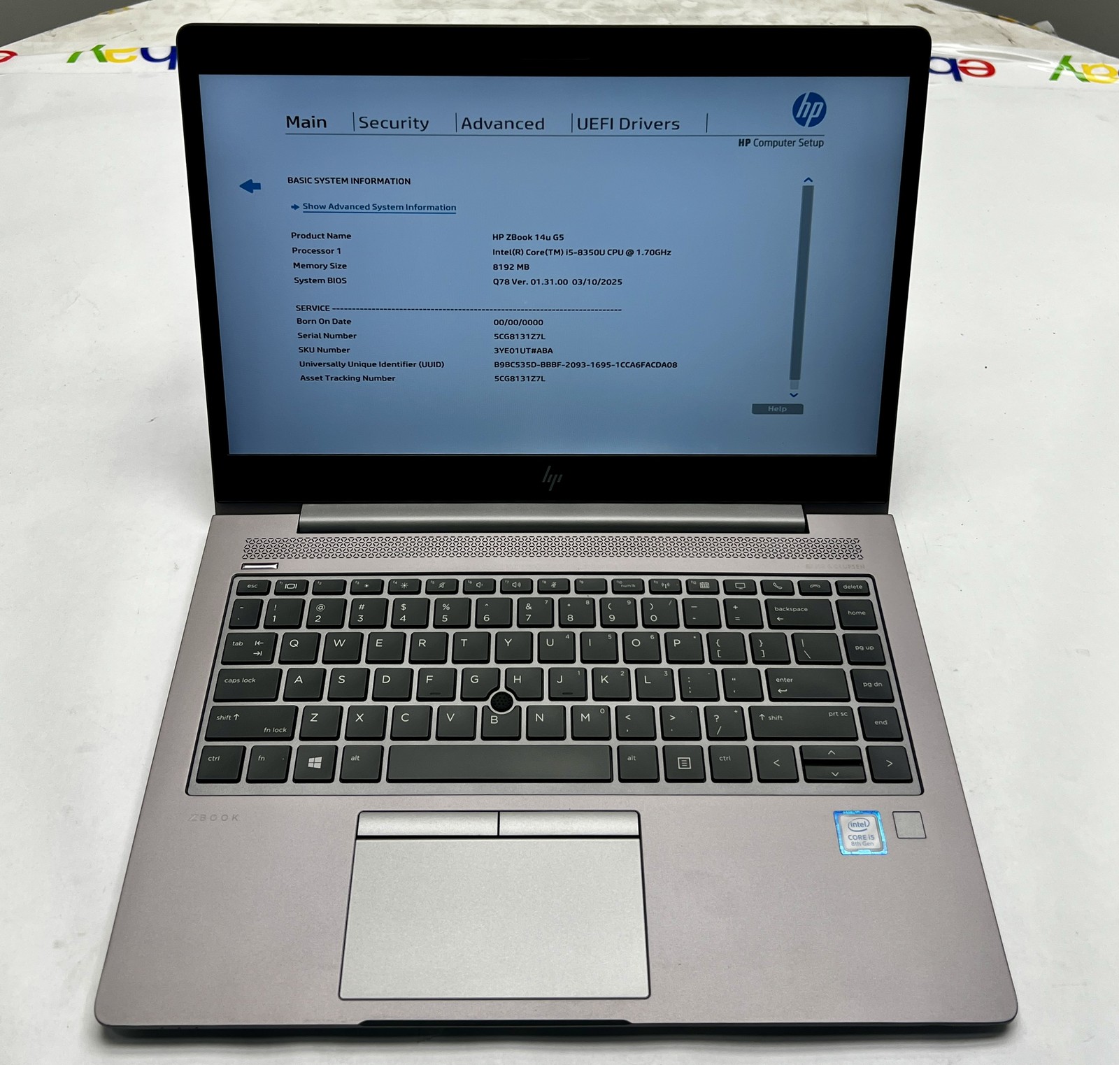HP Zbook 14u G5, intel core i5-8265U, 8GB, 256GB, W11P #1*
