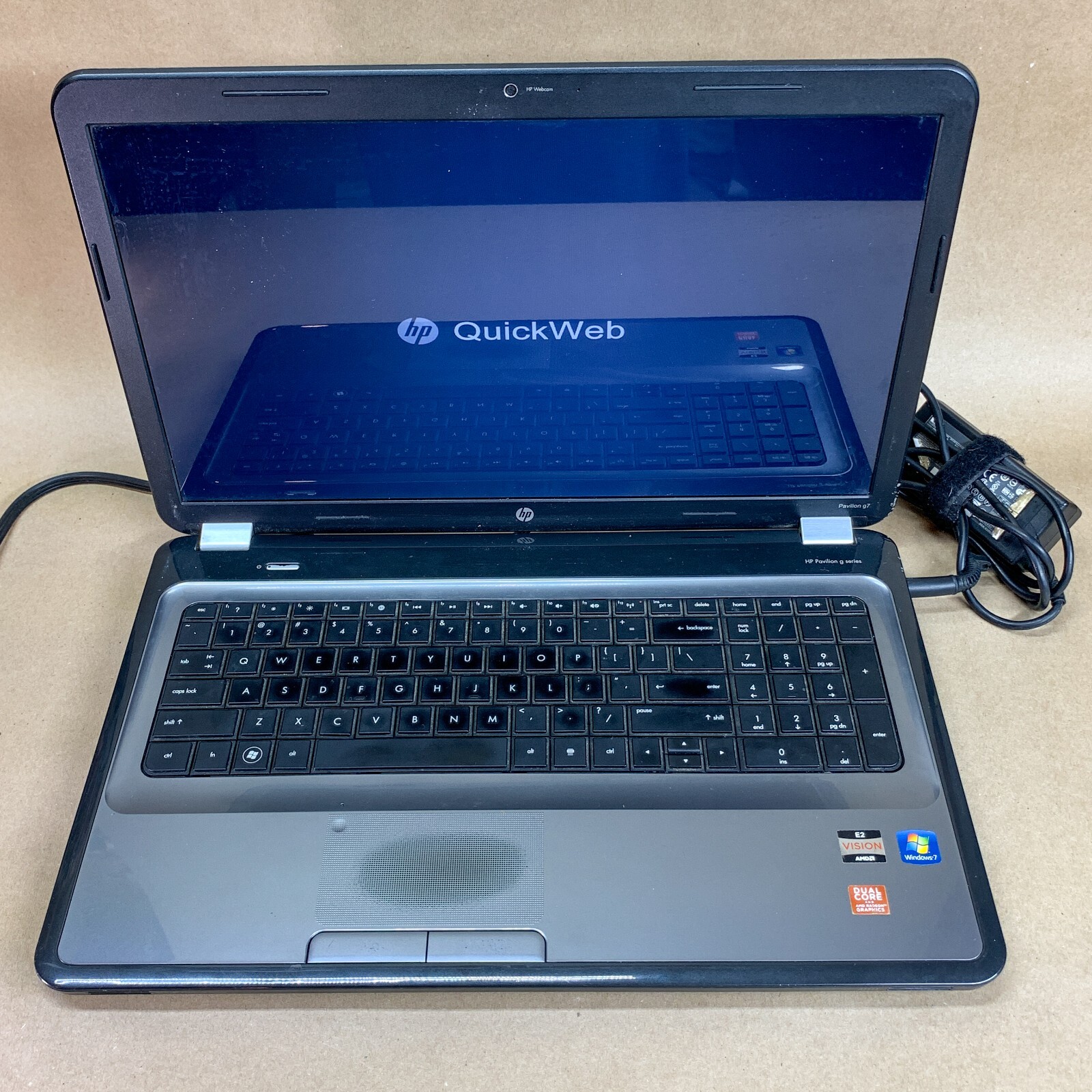 HP Pavilion g7-1219wm 17″ AMD E-450 1.65GHz 500GB HDD 4GB RAM with Charger READ
