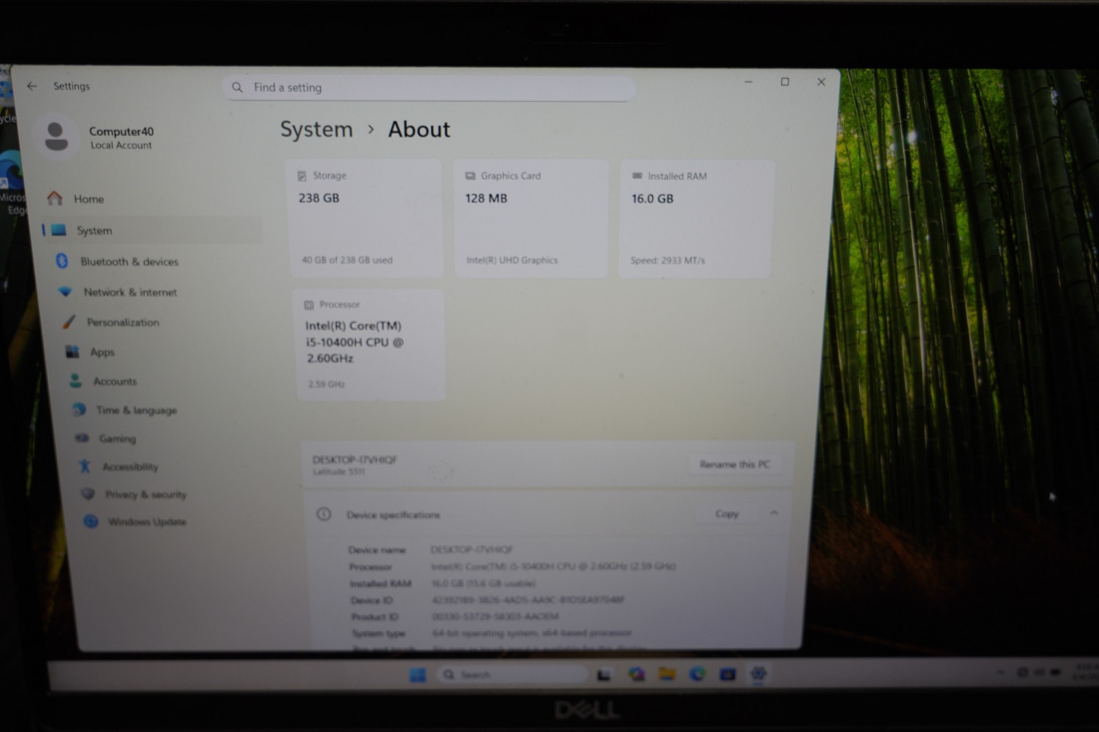 2020 Dell Latitude 15 5511 i5-10400H 16GB RAM 250GB HDD 15.6″ HD PRO Fingerprint