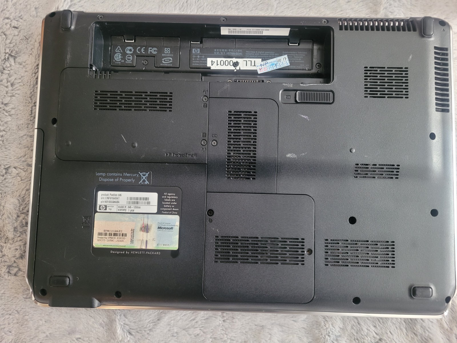 HP Pavilion dv5-1250us Laptop For Parts or Repairs, Broken Screen, Powers On