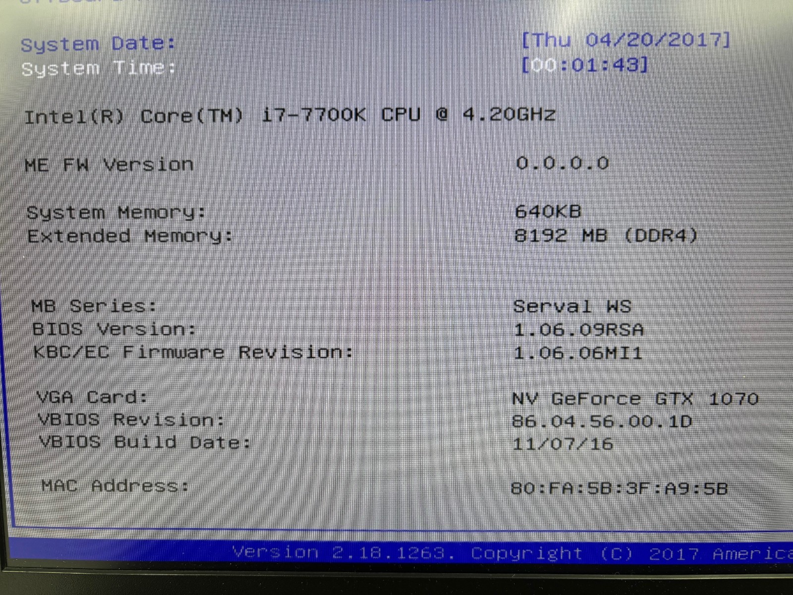 Lot (3) System76 Serval WS 17.3″ i7-7700K 4.20GHz 8GB GTX 1070 NO SSD NO BATTERY