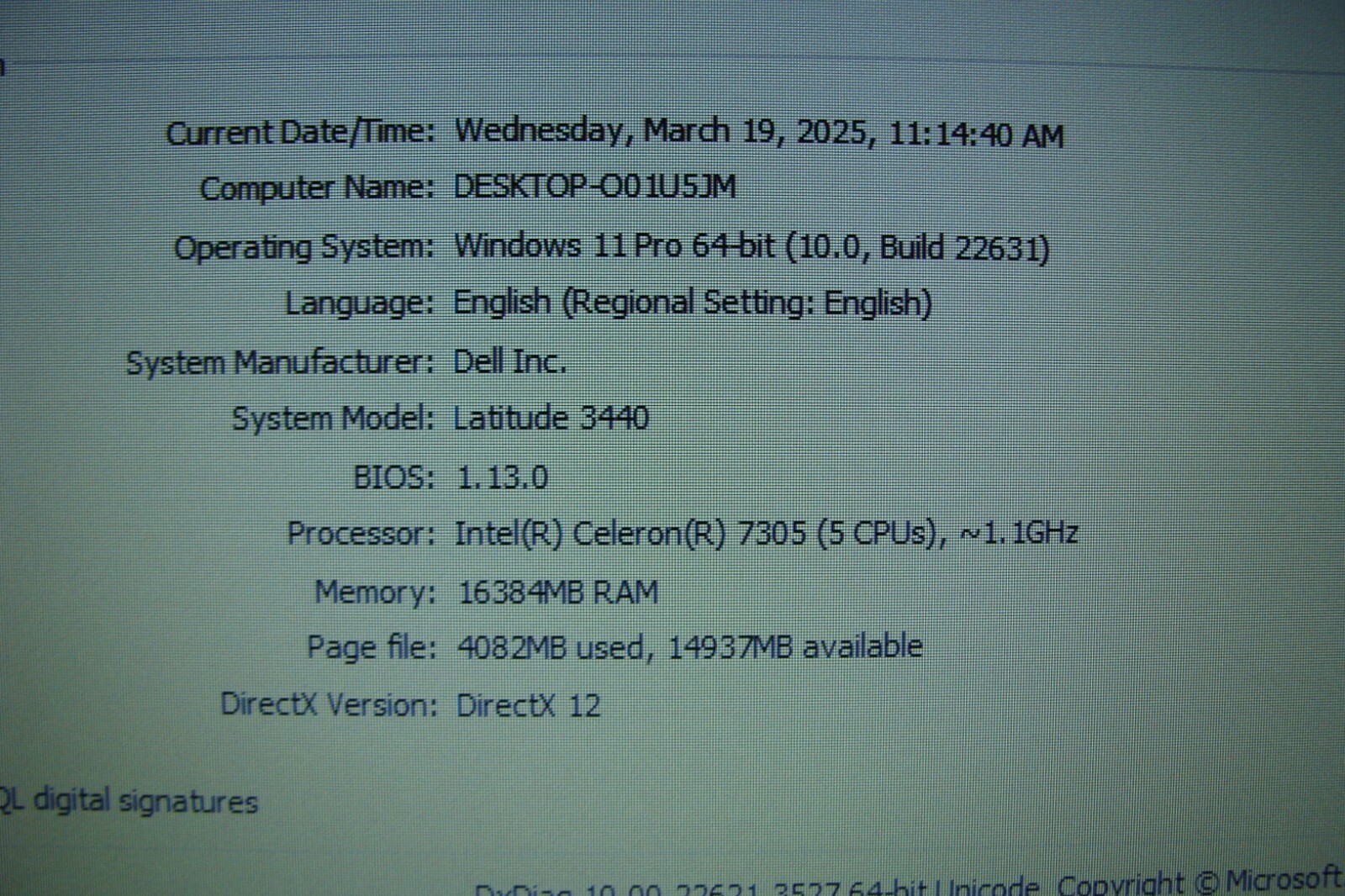 Dell Latitude 3440 14”HD celeron 7305 1.1GHz 16GB 256GB SSD +PA Warranty 02/2027