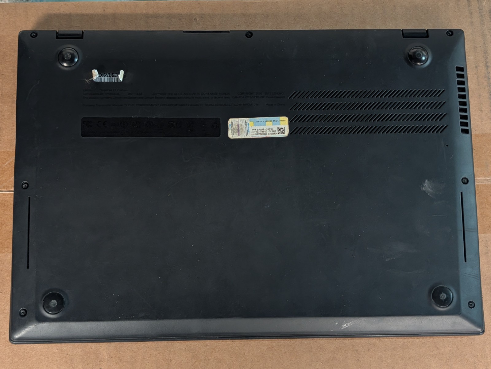 LENOVO THINKPAD X1 CARBON 1st Gen Intel i5-3427U 4GB RAM WORKS but NO Battery