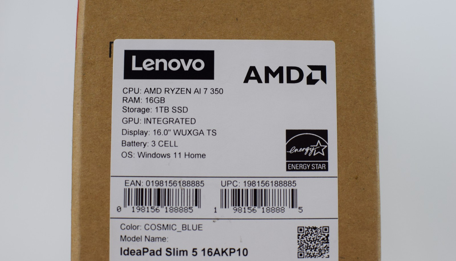 Lenovo IdeaPad Slim 5 – 16″ WUXGA TS, Ryzen AI 7 350, 16GB RAM, 1TB SSD