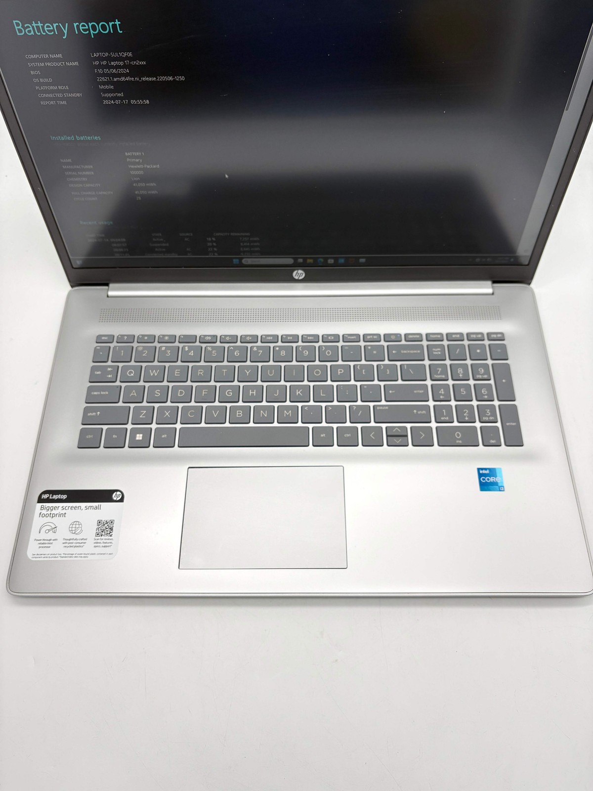 HP 17-cn2283st 17.3″ Core i3 12th Gen 8GB 512GB SSD Silver Used