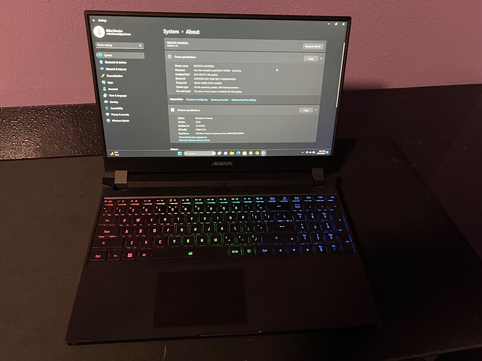 GIGABYTE AORUS 15.6″ ( 1.5TB SSD, Intel Core i7 12th Gen., 3.9 GHz, 32GB Ram)