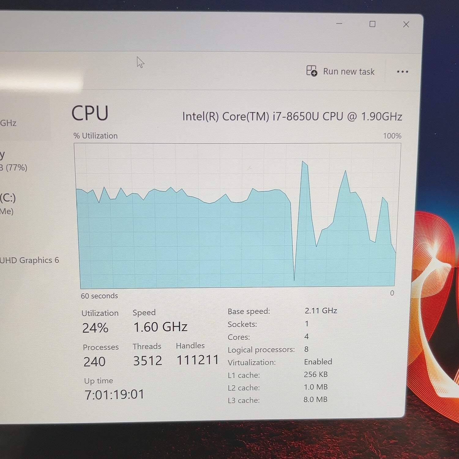 Lenovo ThinkPad X1 Tablet Gen 3 13.3″ i7-8650U 1.9GHz 8GB RAM 256GB SSD