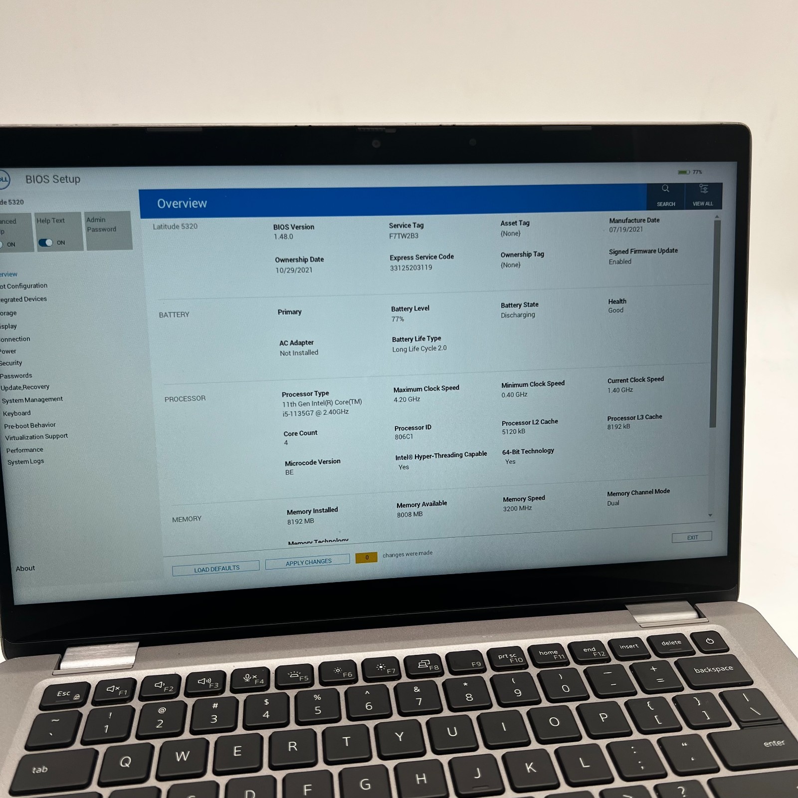 Dell Latitude 5320 13″ i5-1135G7 8GB RAM 256GB SSD No OS | TESTED USED – POOR