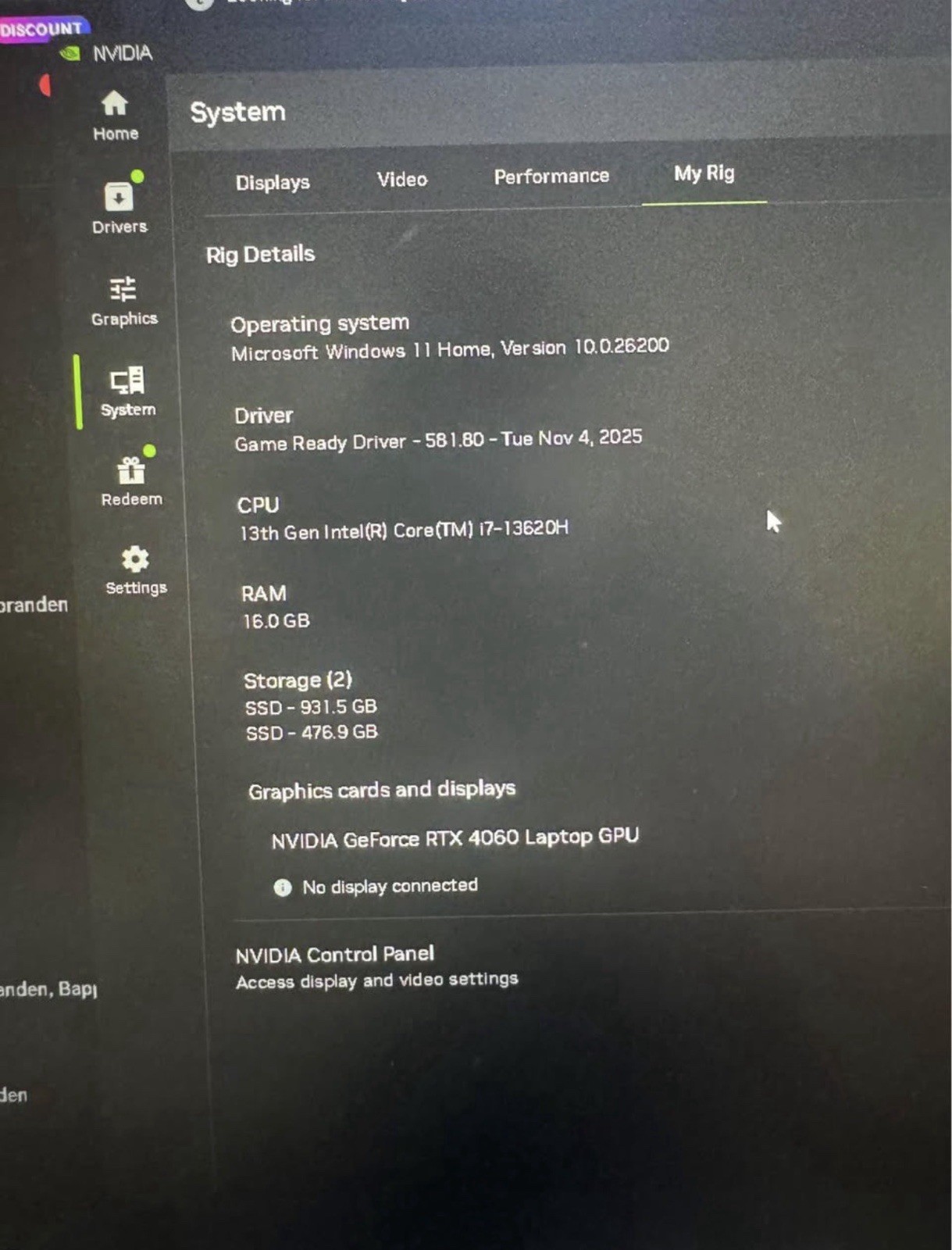 ASUS Gaming Laptop Intel Core i7 13th Gen RTX 4060 16GB RAM 931GB SSD Win11