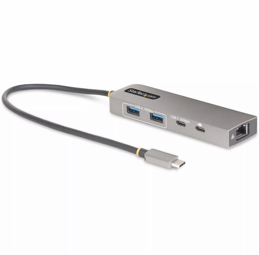 StarTech.com 3-Port USB-C Hub with 2.5 Gb Ethernet and 100W PD Passthrough –
