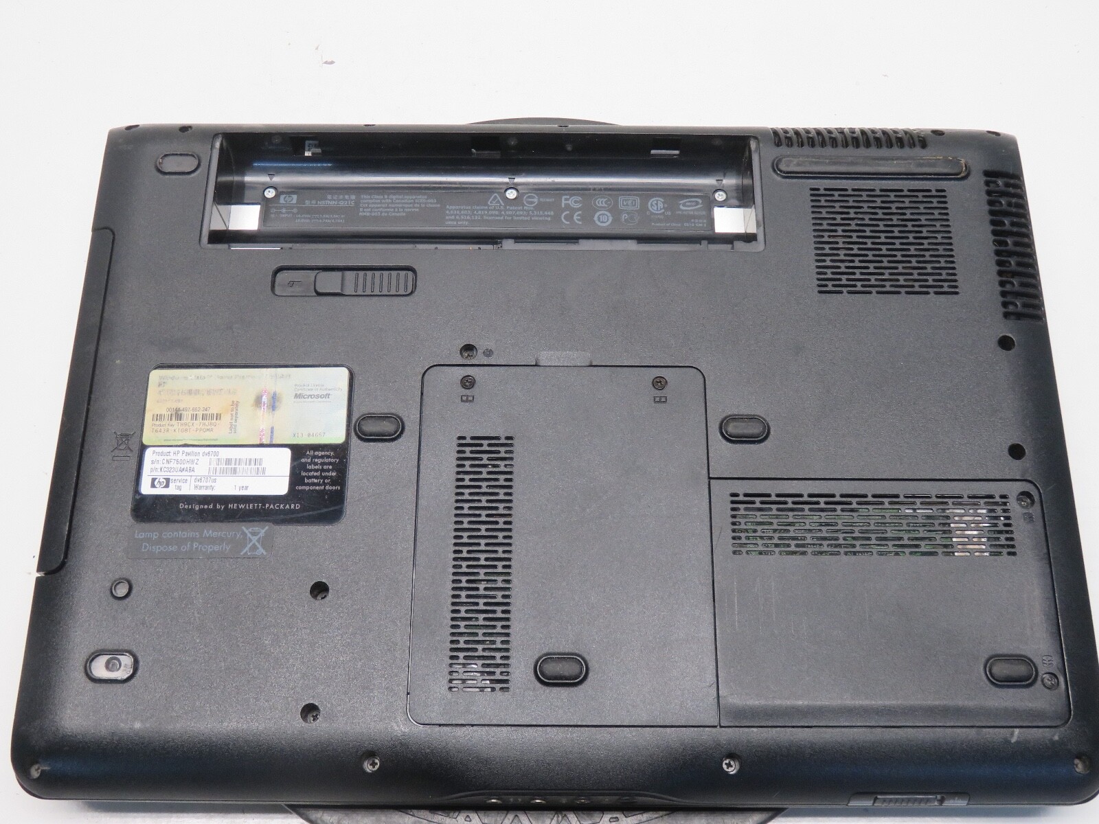 HP Pavilion dv6700 DV6707US AMD Athlon 64 X2 TK-57 1900MHz 2GB NO HDD No Batt
