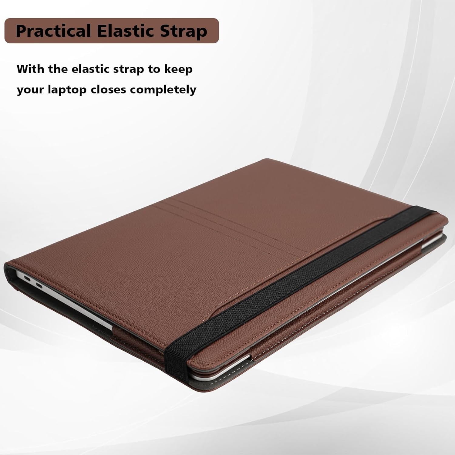 PU Leather MacBook Pro 13 Inch Case 2016-2025 with Stand & Vents, Brown, M2 A2