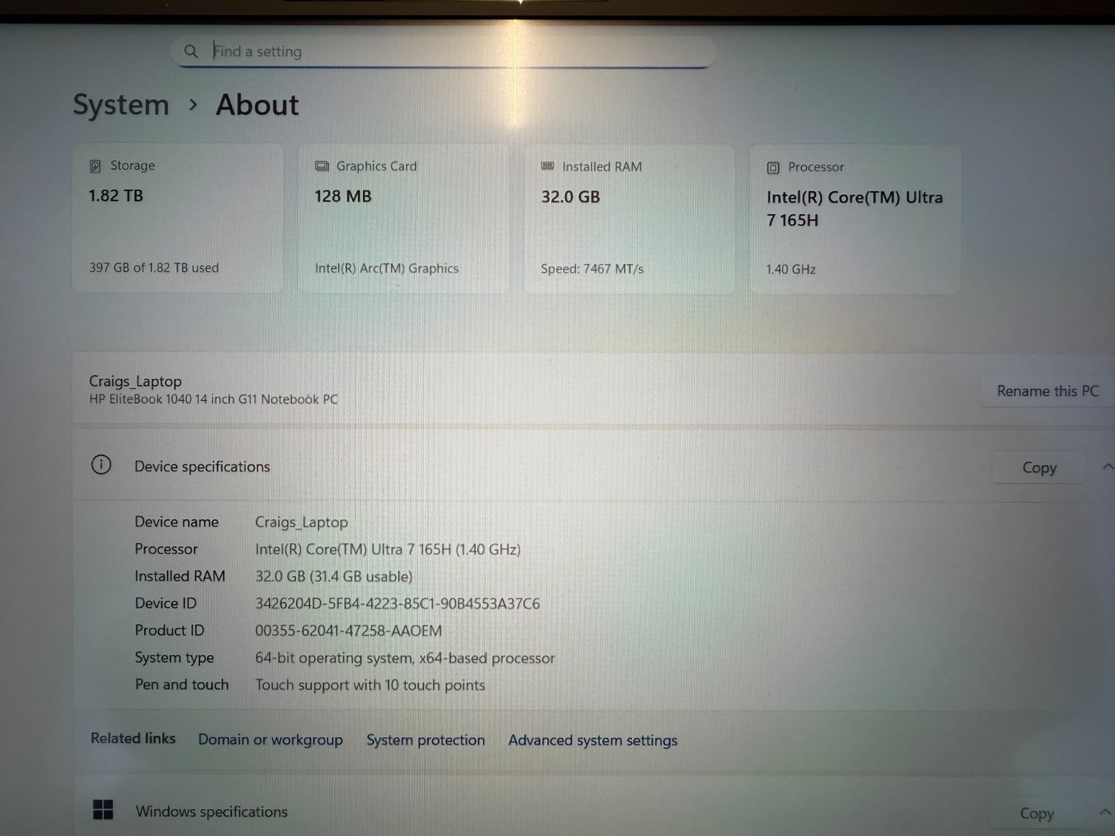 HP – EliteBook 1040 G11 14″ Touch Screen Laptop – Intel Core Ultra 7 – 32GB – 2T