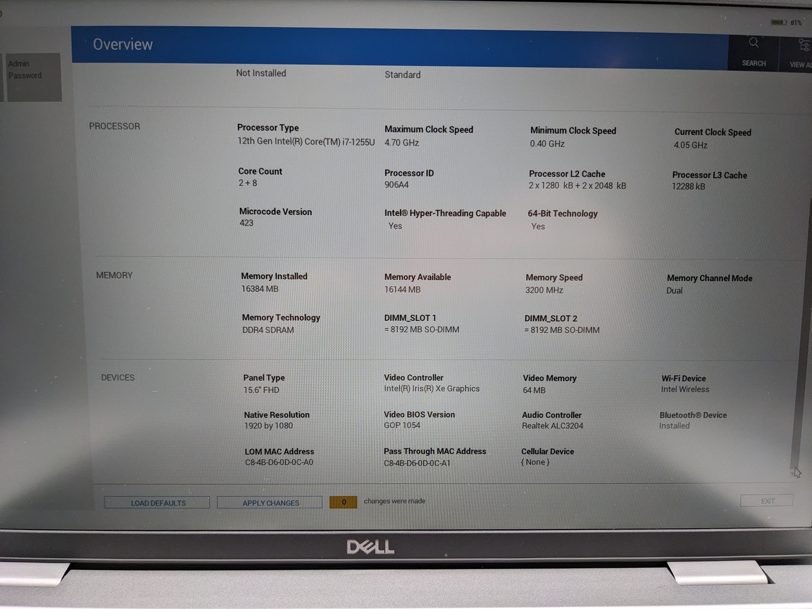 DELL LATITUDE 5530 I7-1255u 16GB RAM 256GB SSD – GRADE D