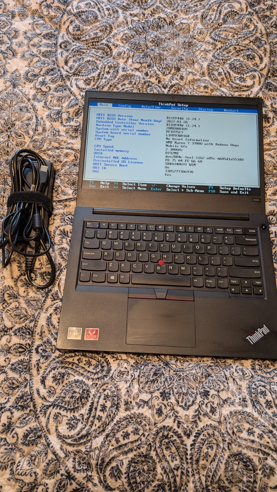 Lenovo ThinkPad E495 14″ AMD Ryzen 7 3700U 2.30Ghz 8GB NO SSD/HD