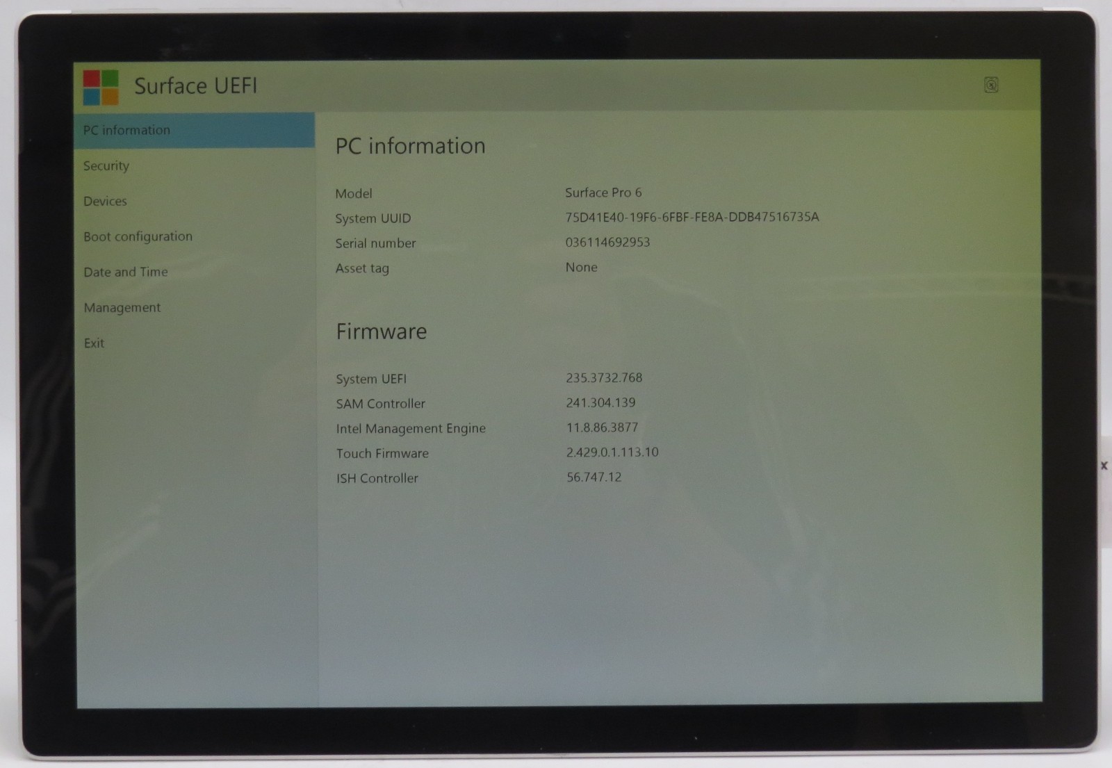 Microsoft Surface Pro 6 1796 | i5-8350U | 8GB/128GB | No OS