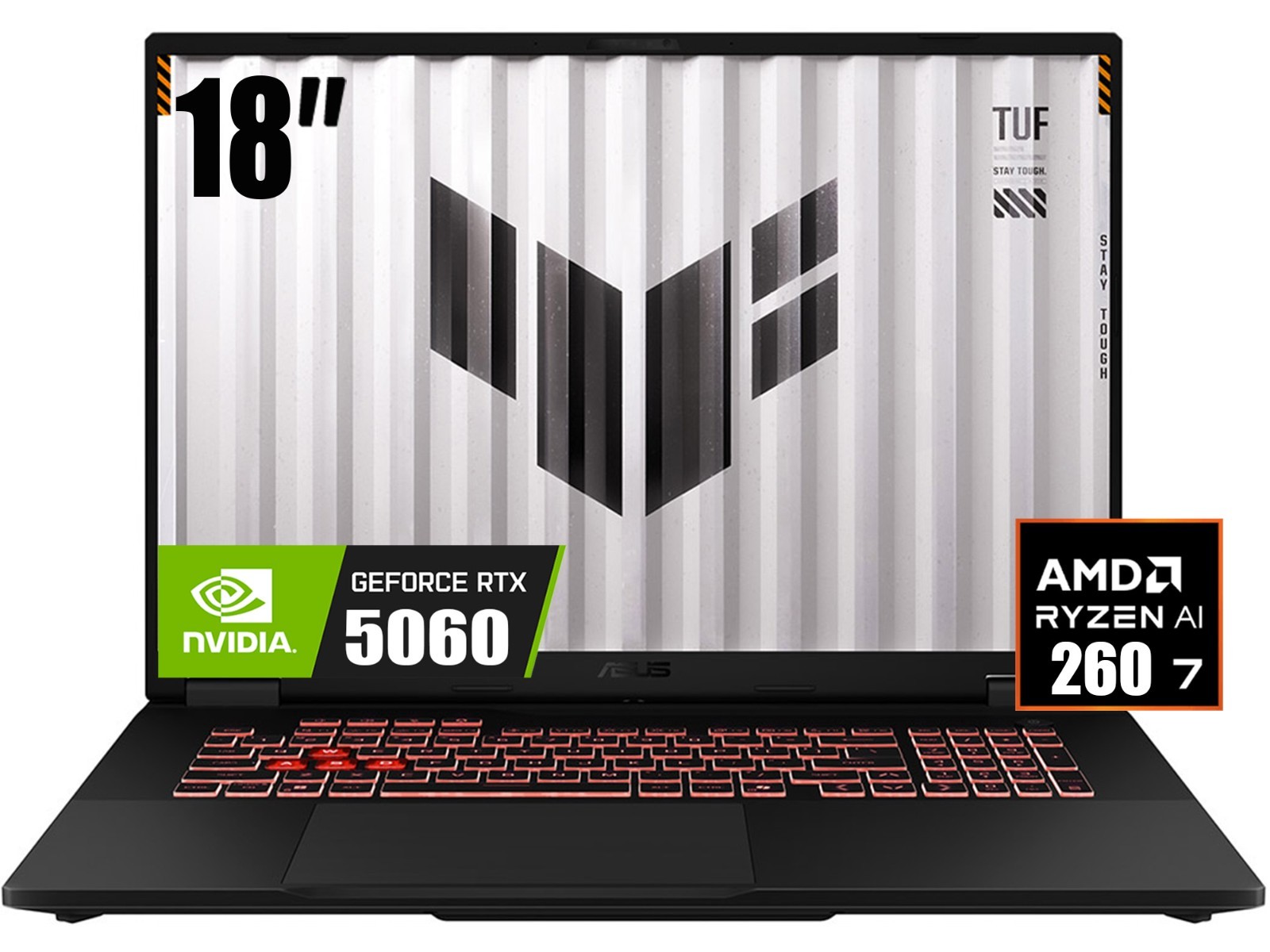 ASUS TUF 18″ WUXGA Gaming Laptop AMD Ryzen 7 260 RTX 5060 64GB DDR5 2TB SSD