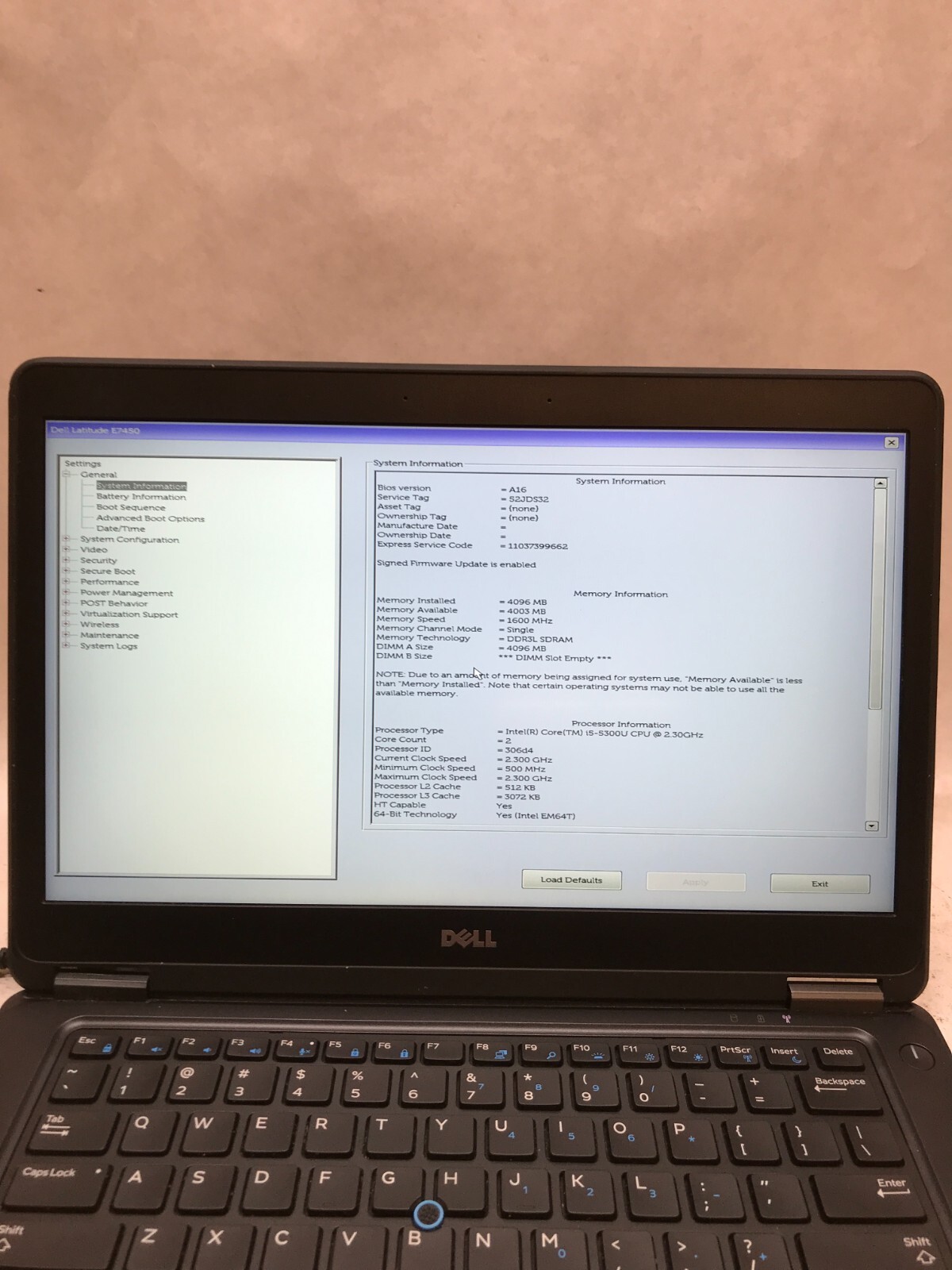 Dell Latitude E7450 14″ Laptop Intel i5-5300U 2.3GHz 4GB RAM NO HDD/OS Chips -DW