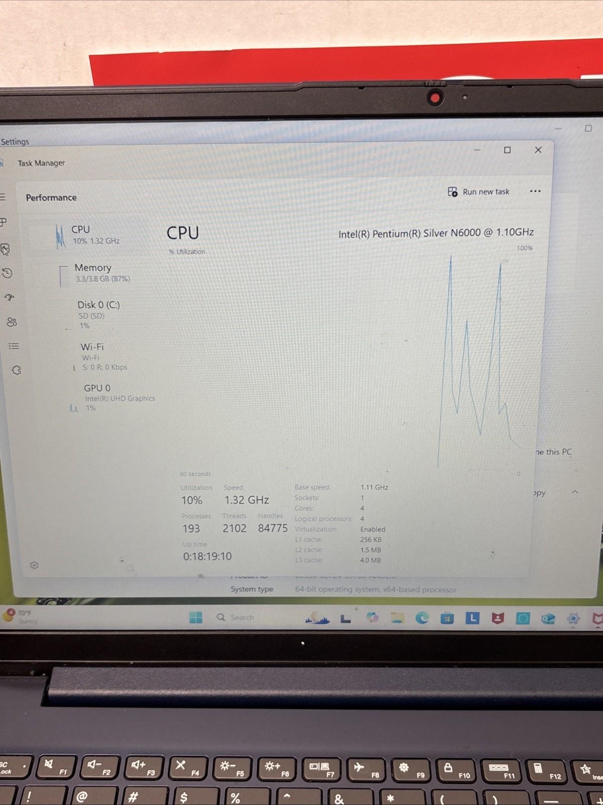 Lenovo IdeaPad 1 15.6″ FHD Intel Pentium Silver N6000 4GB 128GB eMMC W11H Laptop