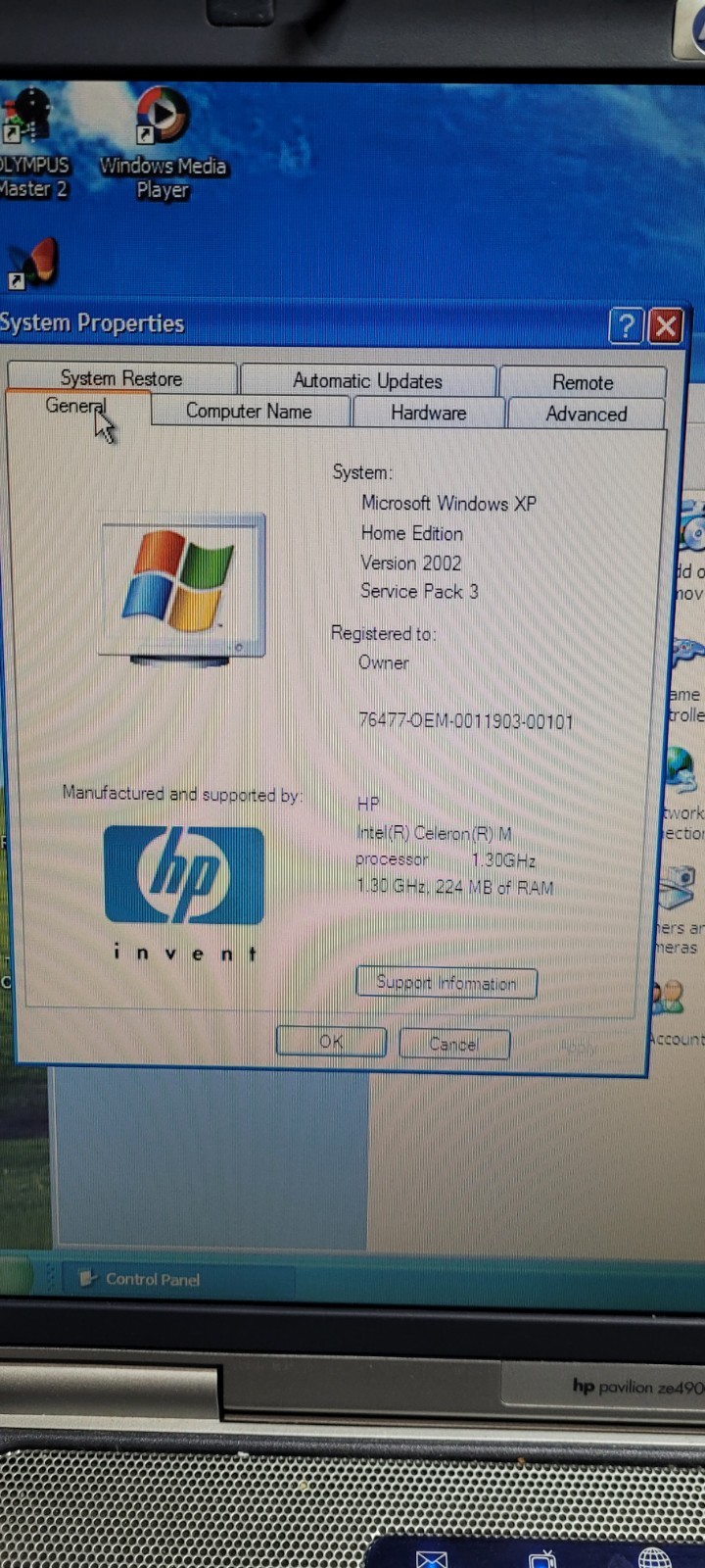 HP Pavillion ze4900 Laptop 1.30 GHz 224MB RAM – WORKING