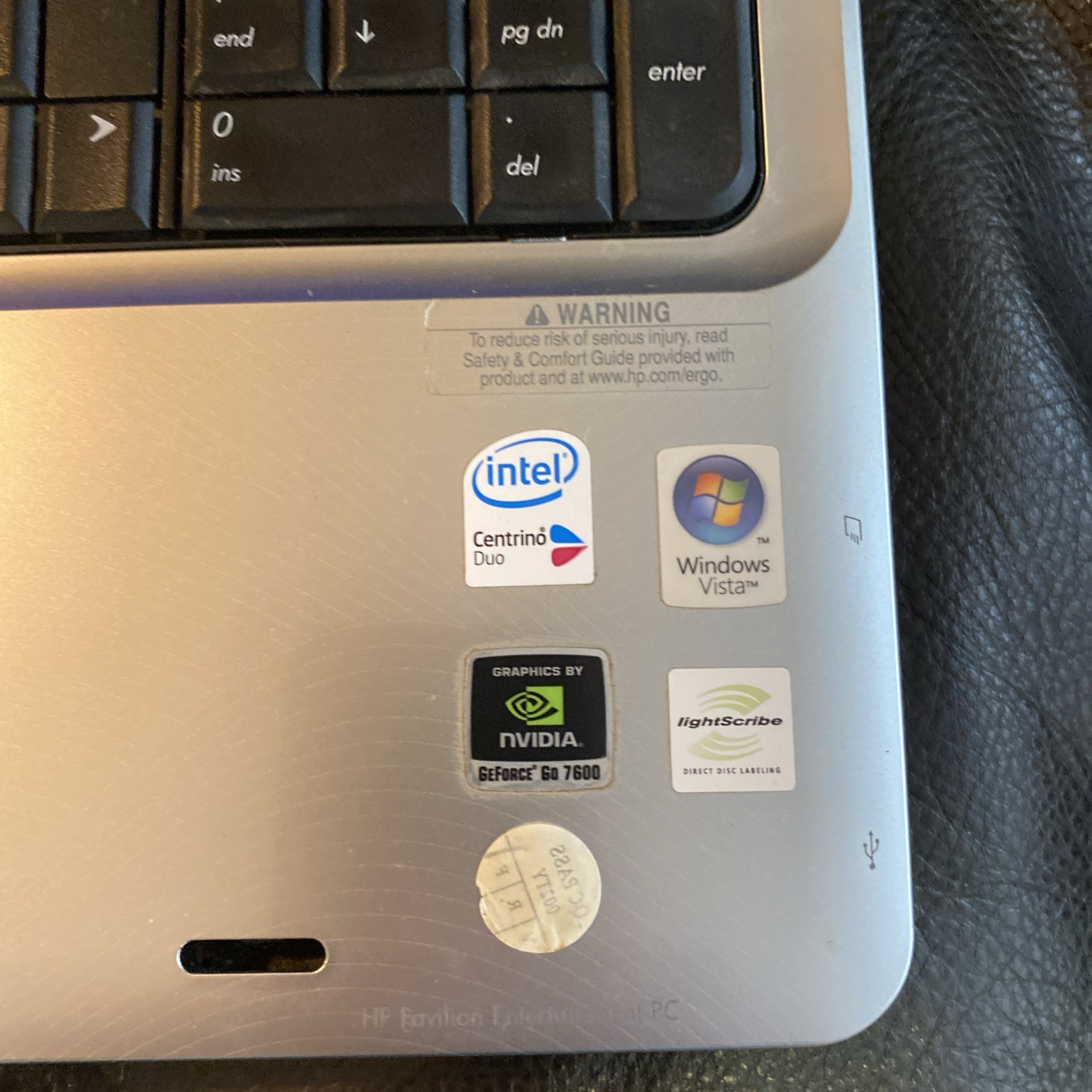 HP Pavilion dv9339us 17” Laptop Win10 120GB SSD NVIDIA GeForce Go 7600 DVD WORKS