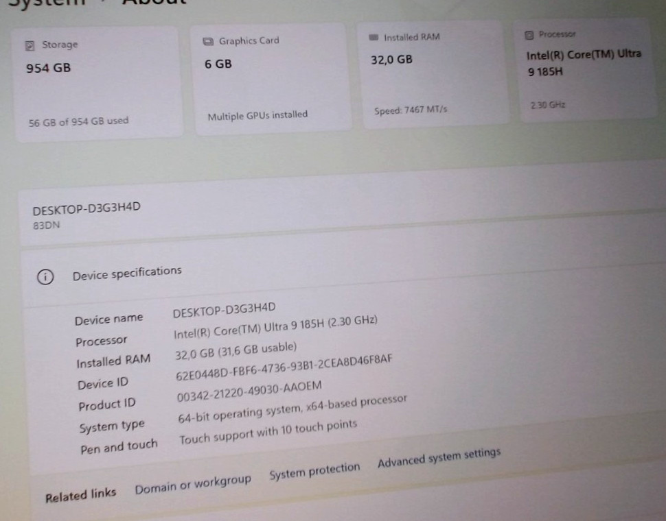 Lenovo Yoga Pro 9i 16IMH9 16″ Core Ultra 9 185H 32GB RAM 1TB GeForce RTX 4050