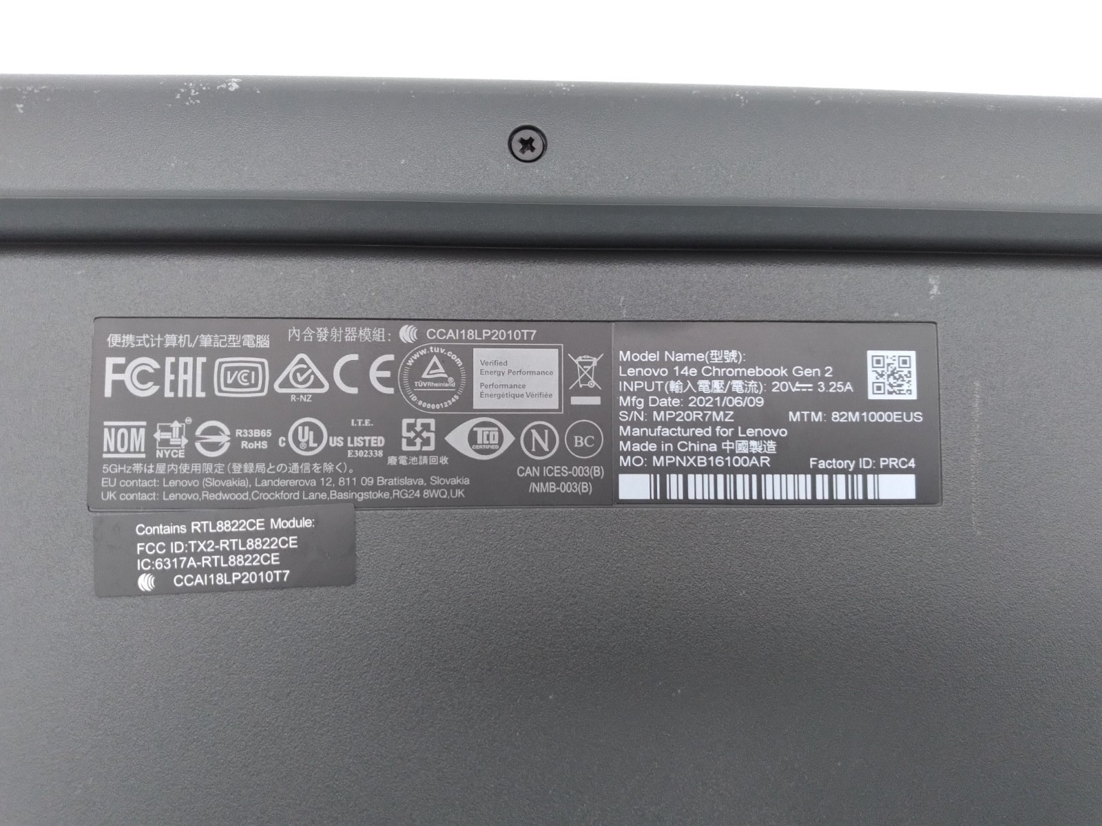 Lenovo 14e Chromebook Gen 2 14″ Touchscreen AMD 3015Ce, 4GB RAM, 32Gb EMMC