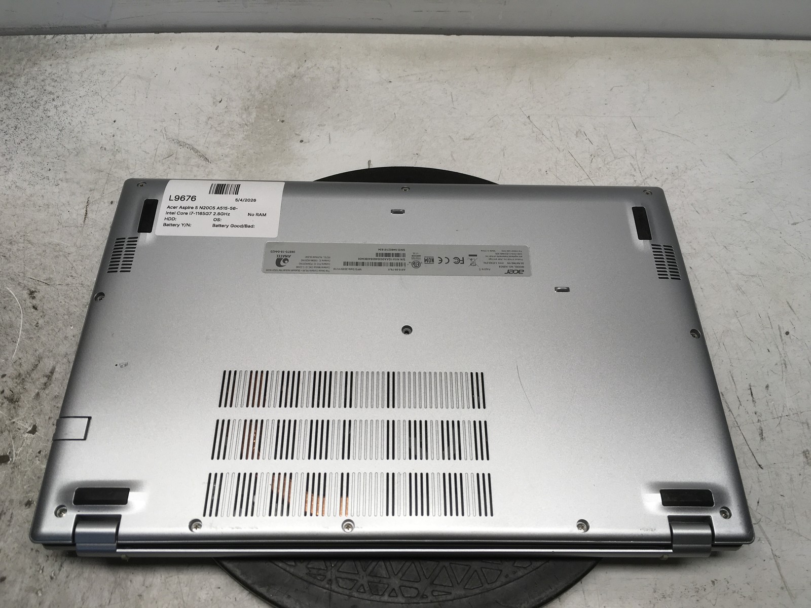 cer Aspire 5 N20C5 A515-56-76J1 Intel Core i7-1165G7 2.8GHz