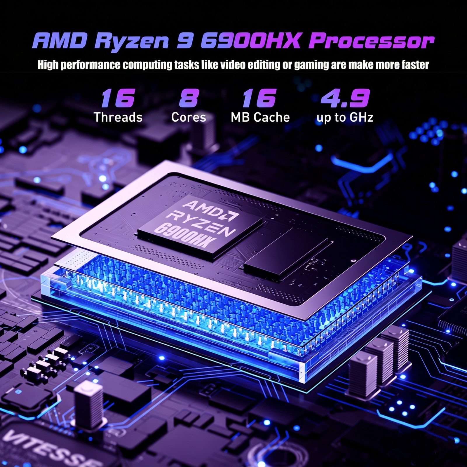 Acemagic RX16 16″ Gaming Laptop AMD Ryzen 7 6800H 8-Core 16GB DDR5 512GB SSD