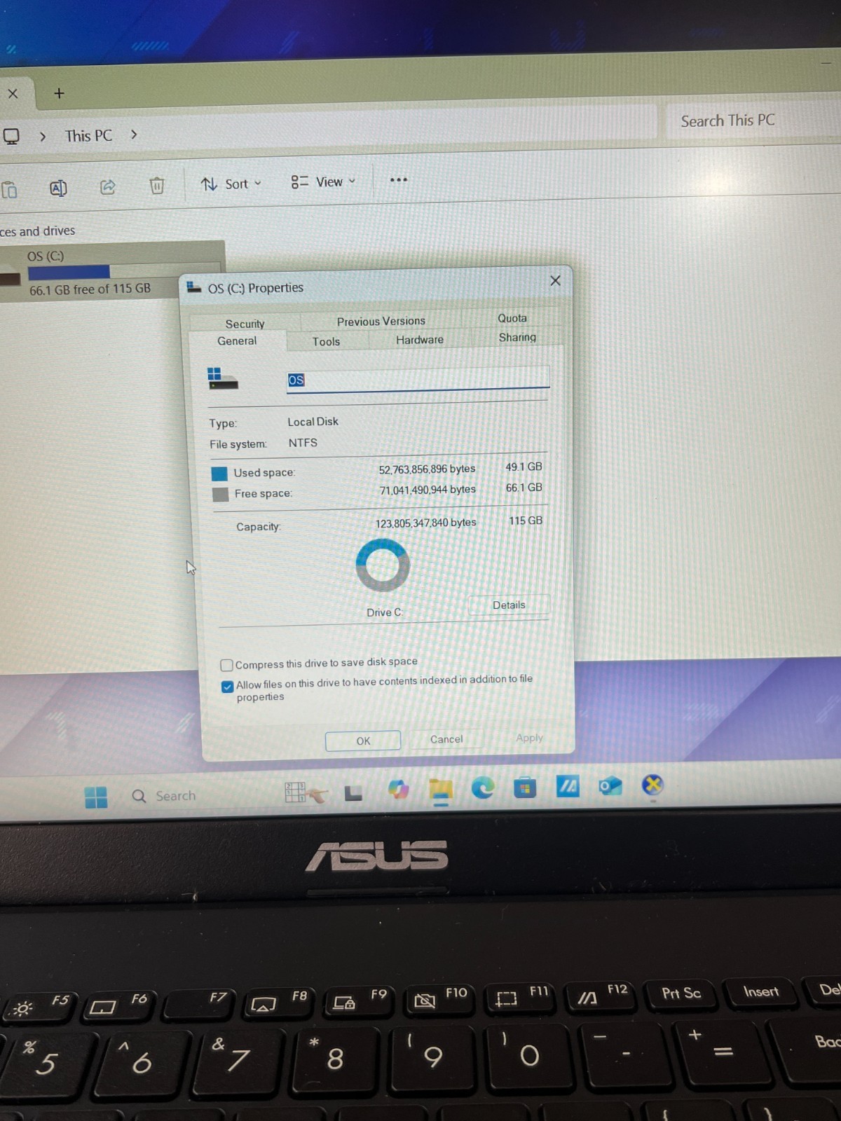 ASUS VIVOBOOK GO 15 E510K WINDOWS 11 HOME 128GB SSD 4 GB RAM / 15.6″