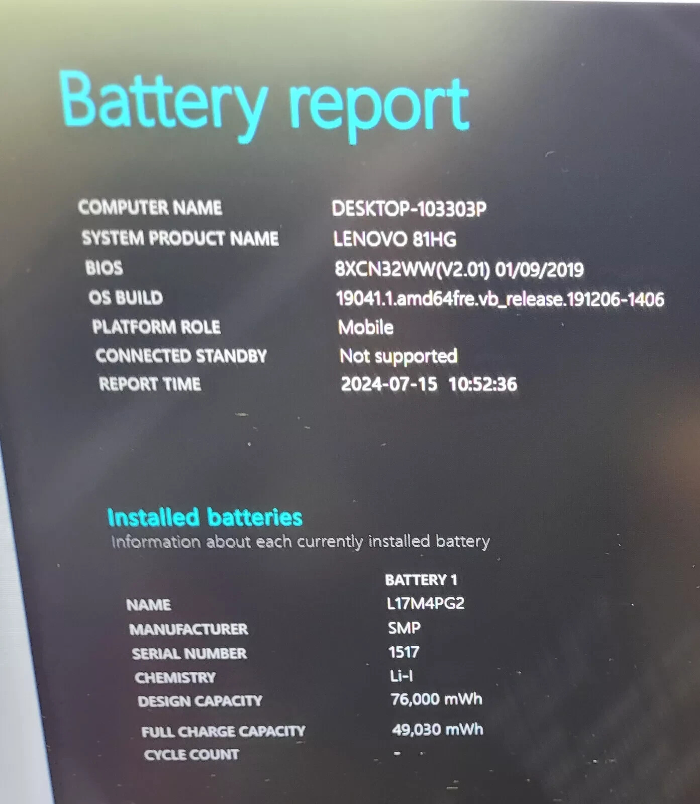 Lenovo Legion Y730-17ICH Laptop i7-8750H 2.20 GHz 16GB 128GB SSD GTX 1050Ti W10H
