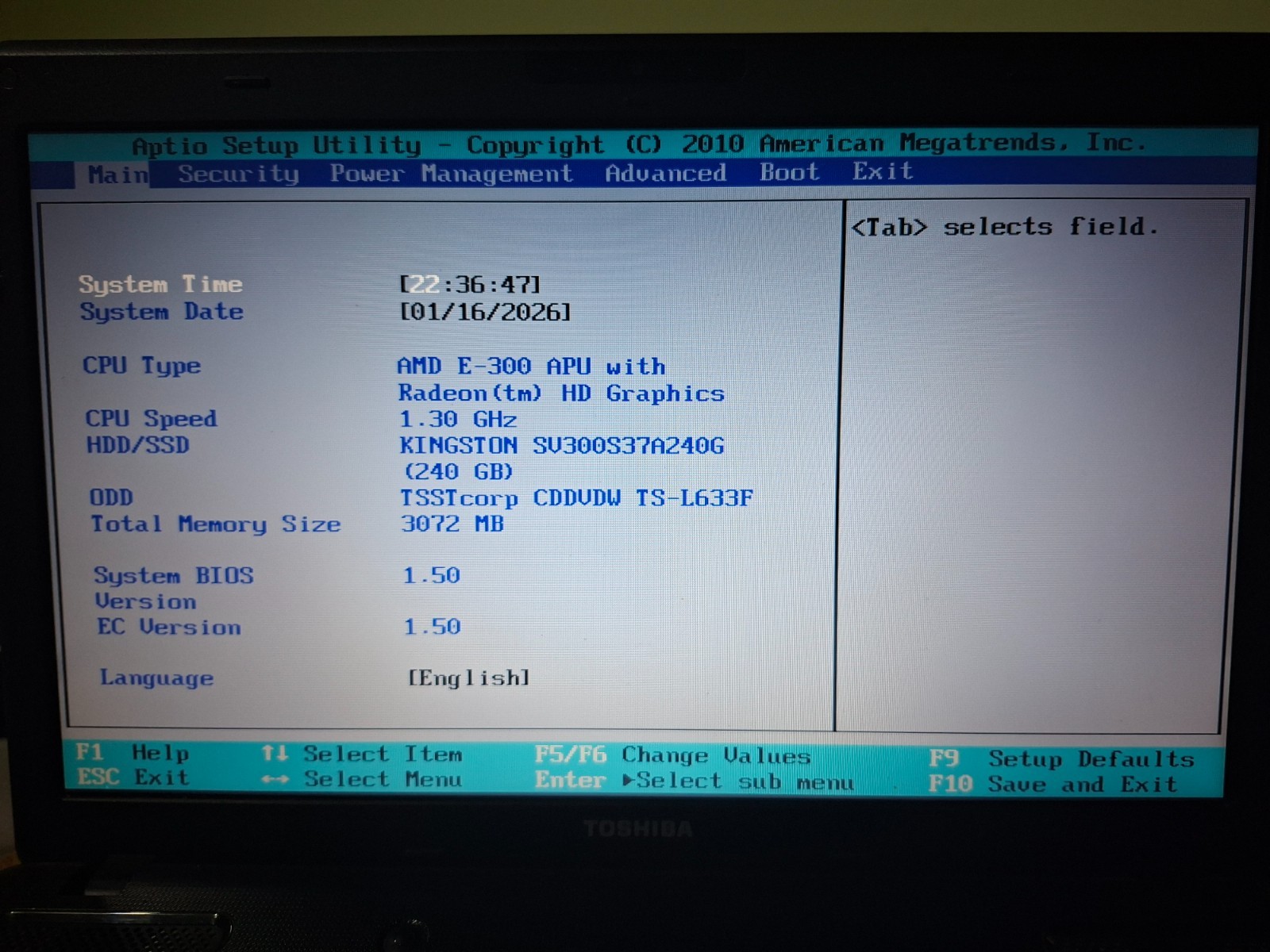 Toshiba Satellite C660D-1CV PSC1YE Laptop 15.6″ 3GB 240GB Windows Vista/7 Dual