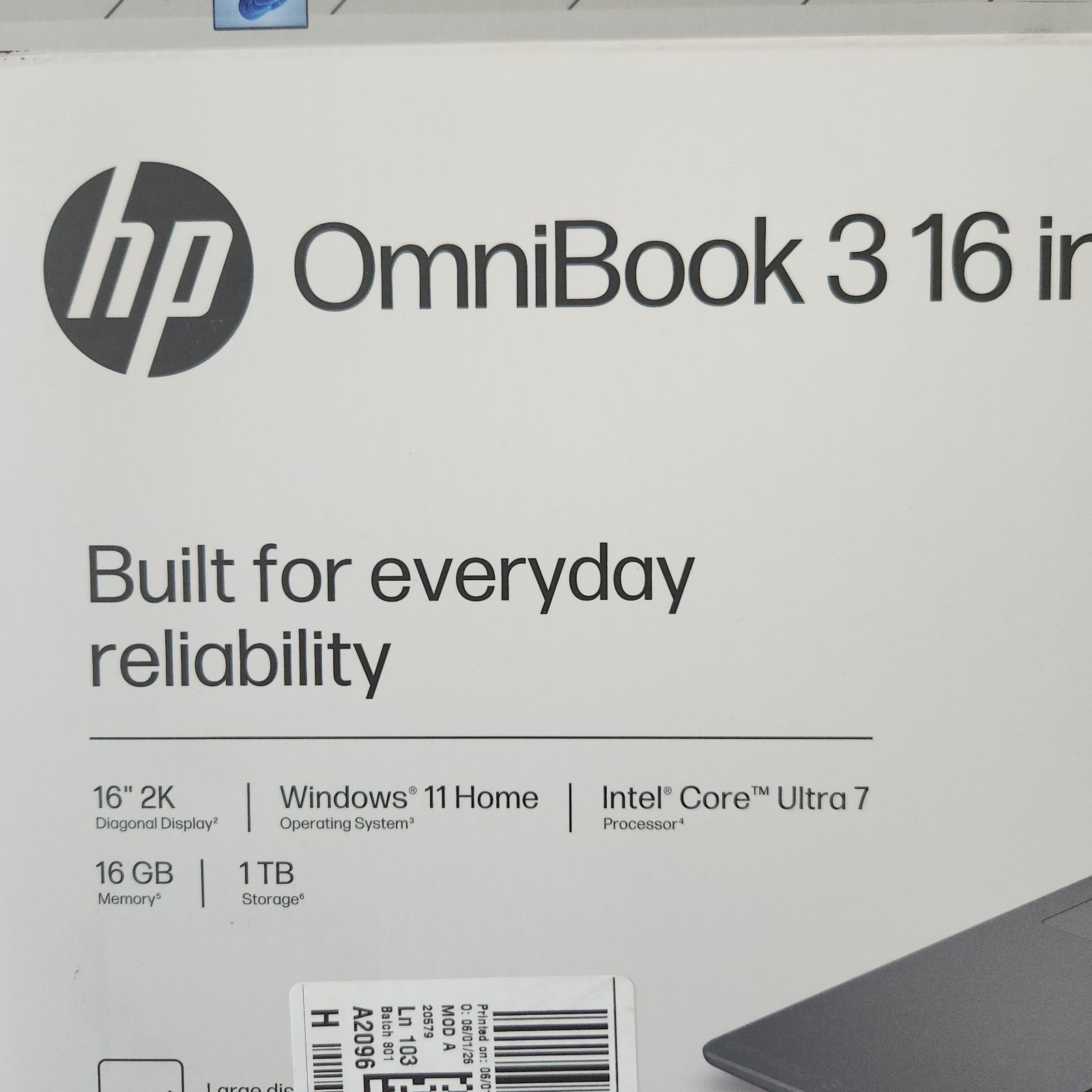 ONLY BOX Hp OmniBook 3 16 Inch Laptop 16 BOX ONLY