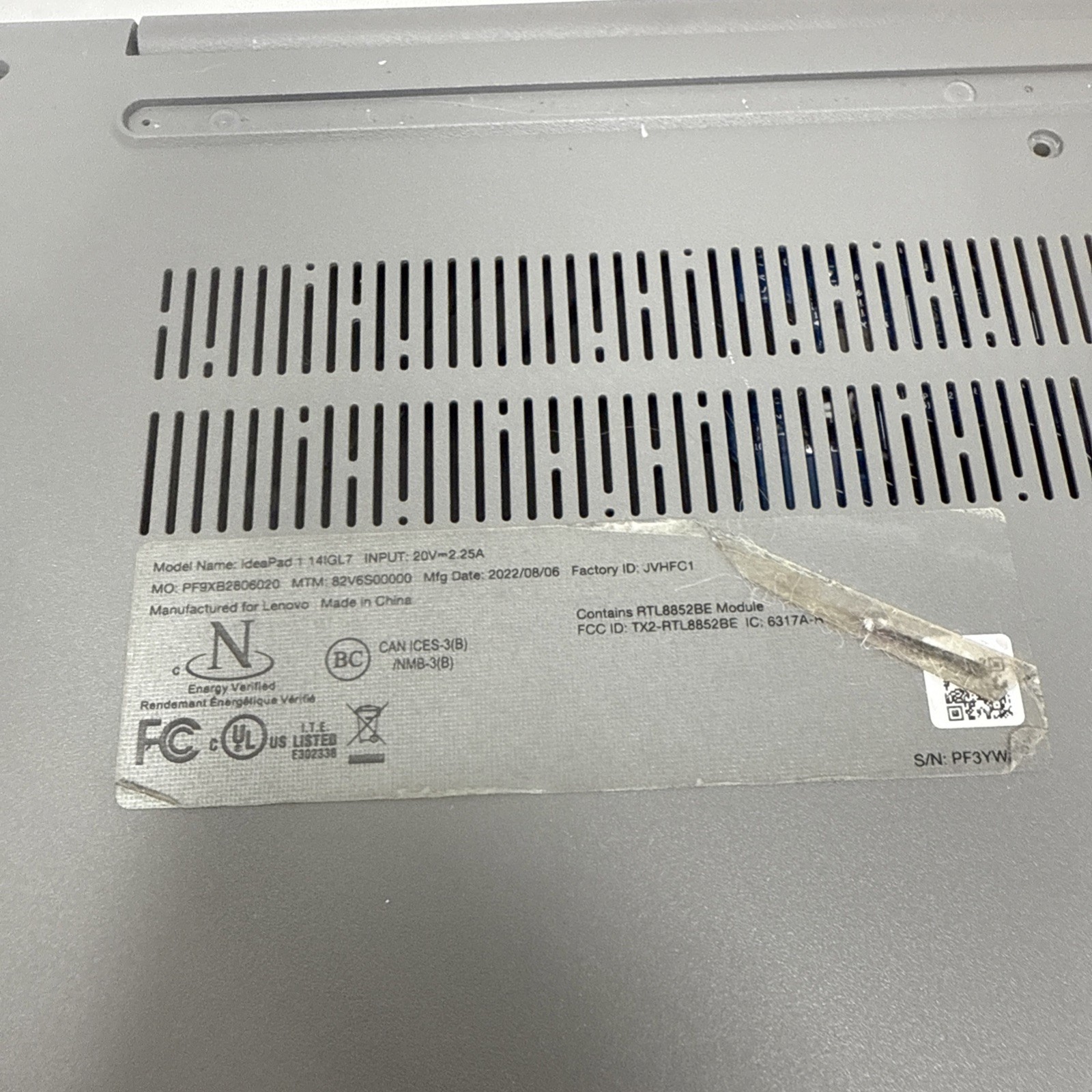 LENOVO IDEAPAD 1 14IGL7 – FOR PARTS – INTEL CELERON – 4GB RAM – 14″ – READ – BB