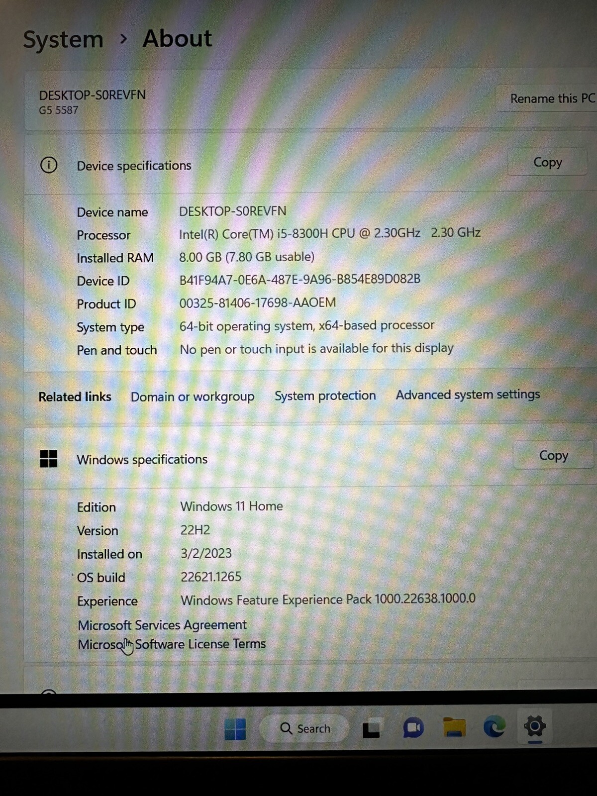 Dell G5 5587 Intel Core i5-8300H@2.30GHz GTX 1050ti 8GB RAM 128GB SSD & 1tb Sat