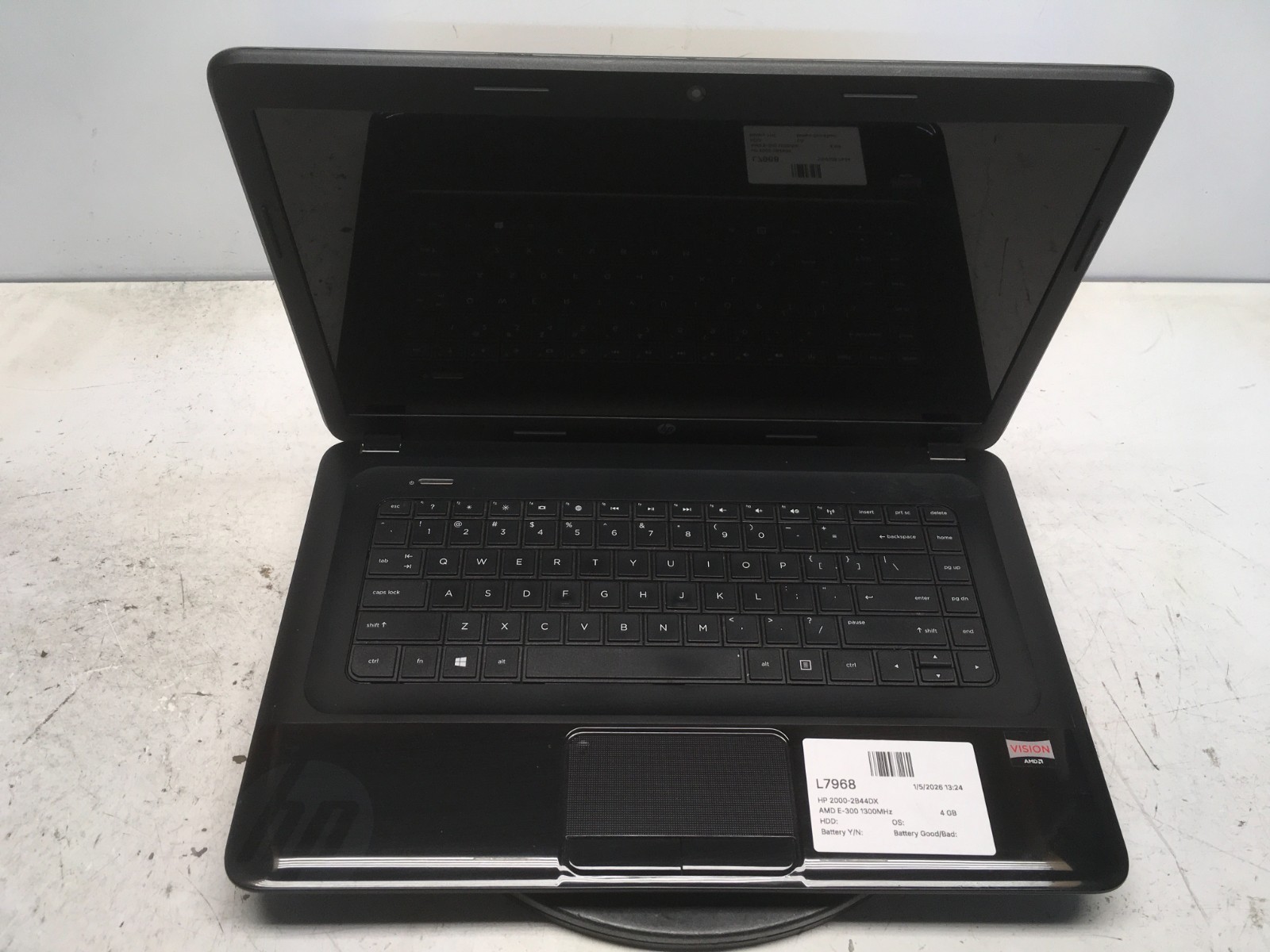 HP 2000-2B44DX AMD E-300 1300MHz 4 GB NO HDD