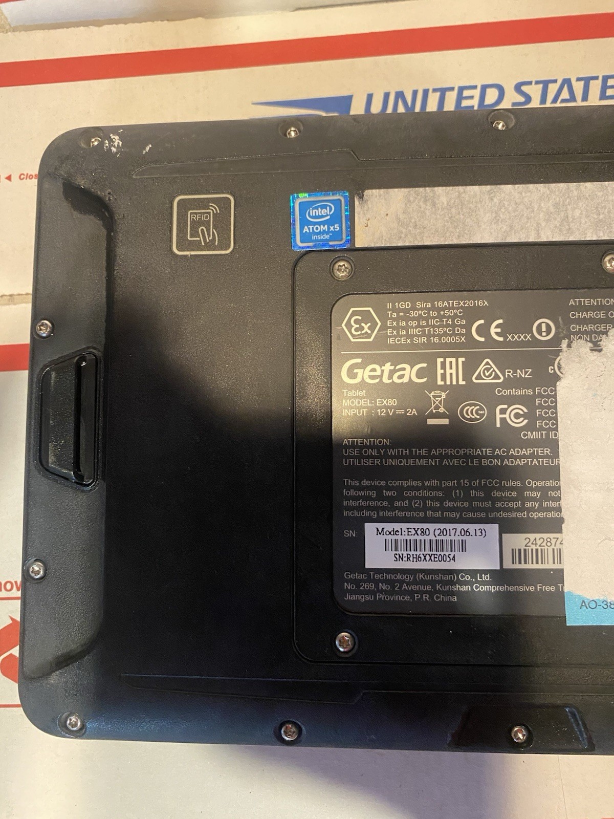Getac EX80 windows Rugged tablet With Stand/base Power Supply Included Tested