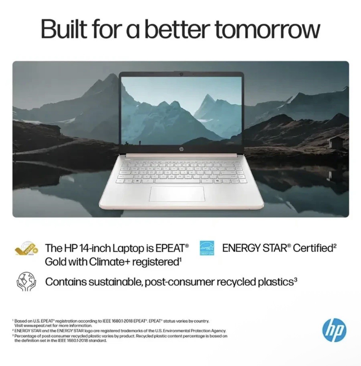 New HP 14″ Laptop Intel CPU N150 4GB RAM 128GB Storage UFS – Pale Rose Gold