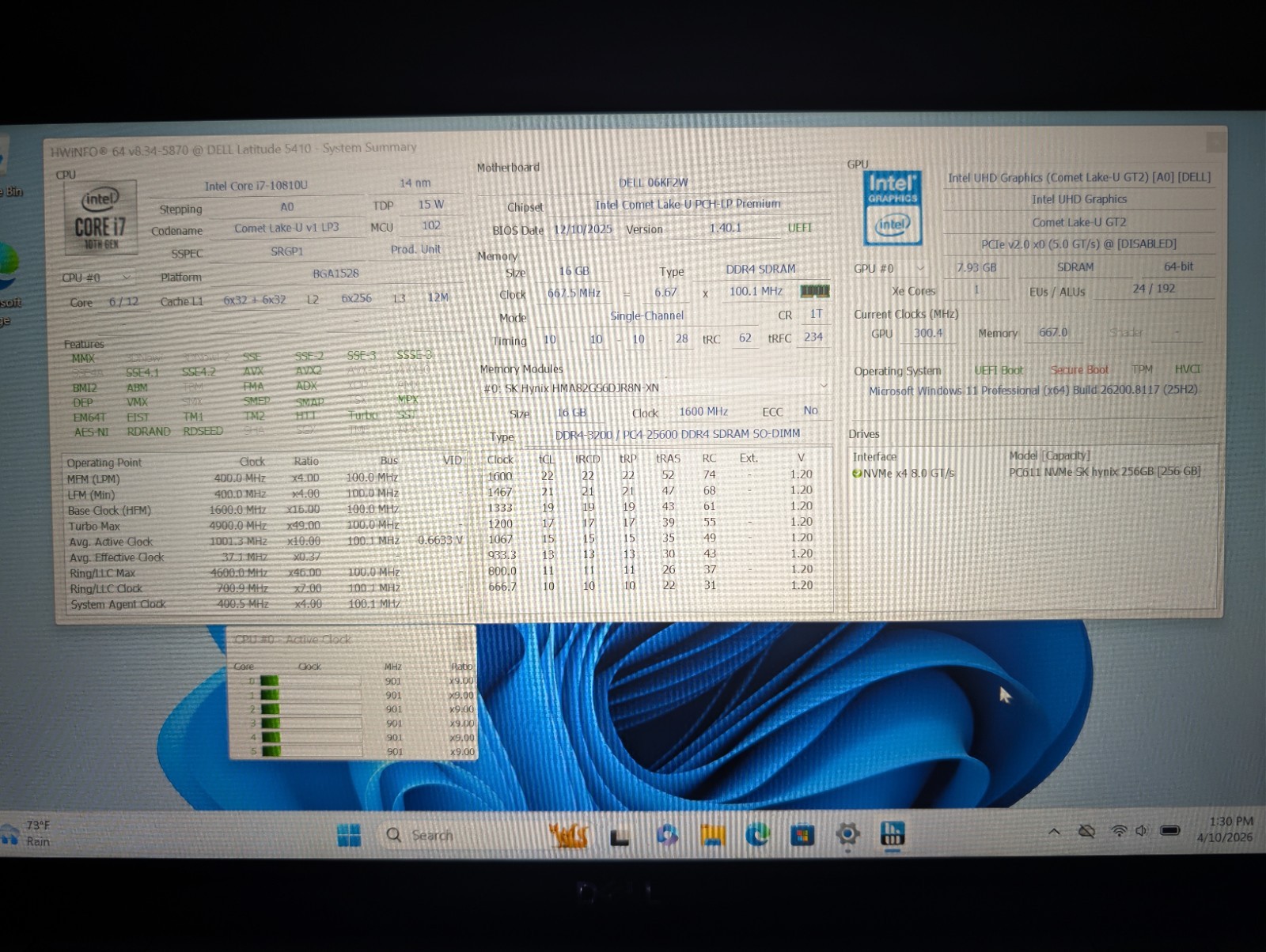 Dell Latitude 5410 Touchscreen | i7 10th 16GB RAM 256GB SSD | FHD Backlit Win 11