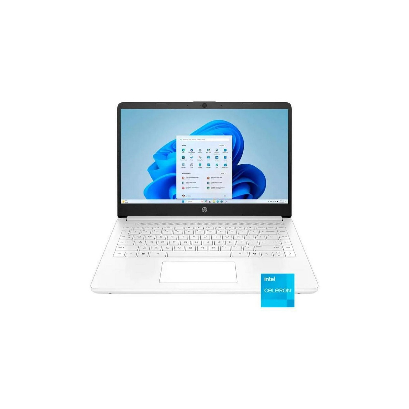 HP 14 inch Laptop, HD Touchscreen Display, Intel Celeron N4500, Snowflake White