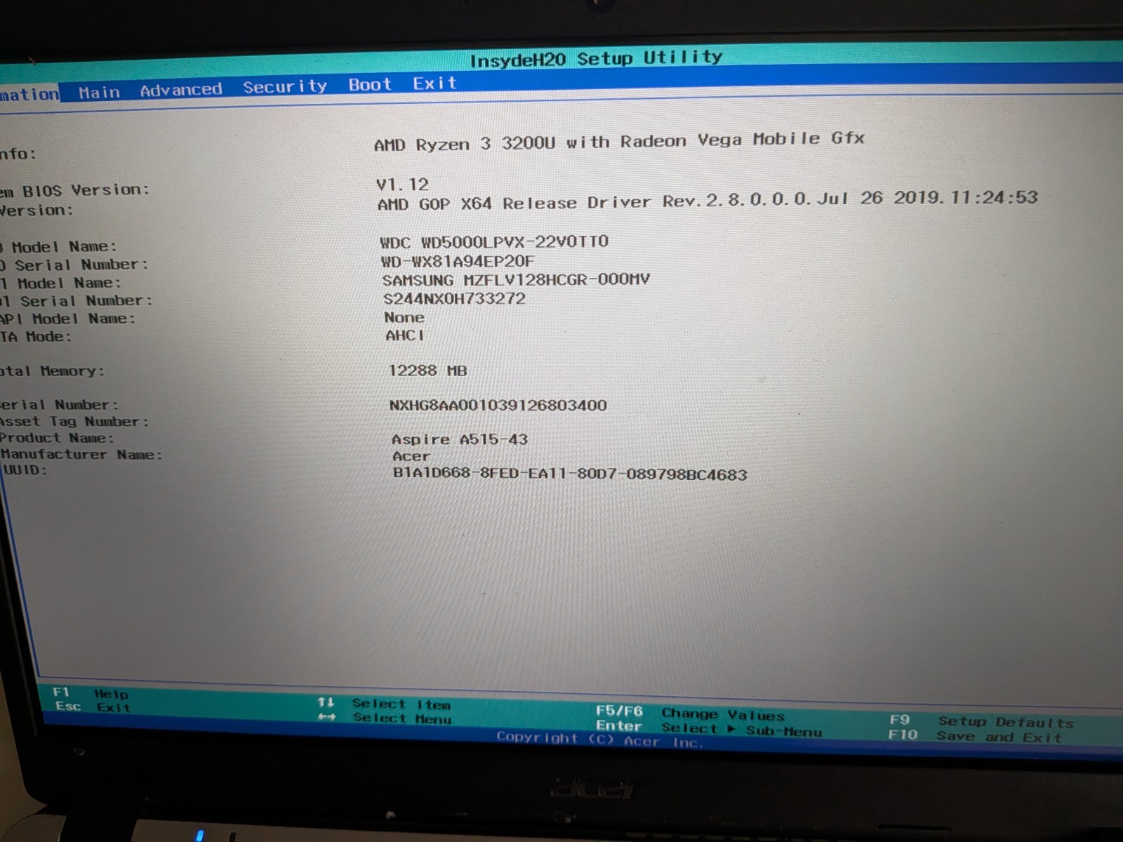 Acer Aspire 5 15.6″ (512GB HDD, AMD Ryzen 3200U, 2.6GHz, 12GB) READ DETAILS