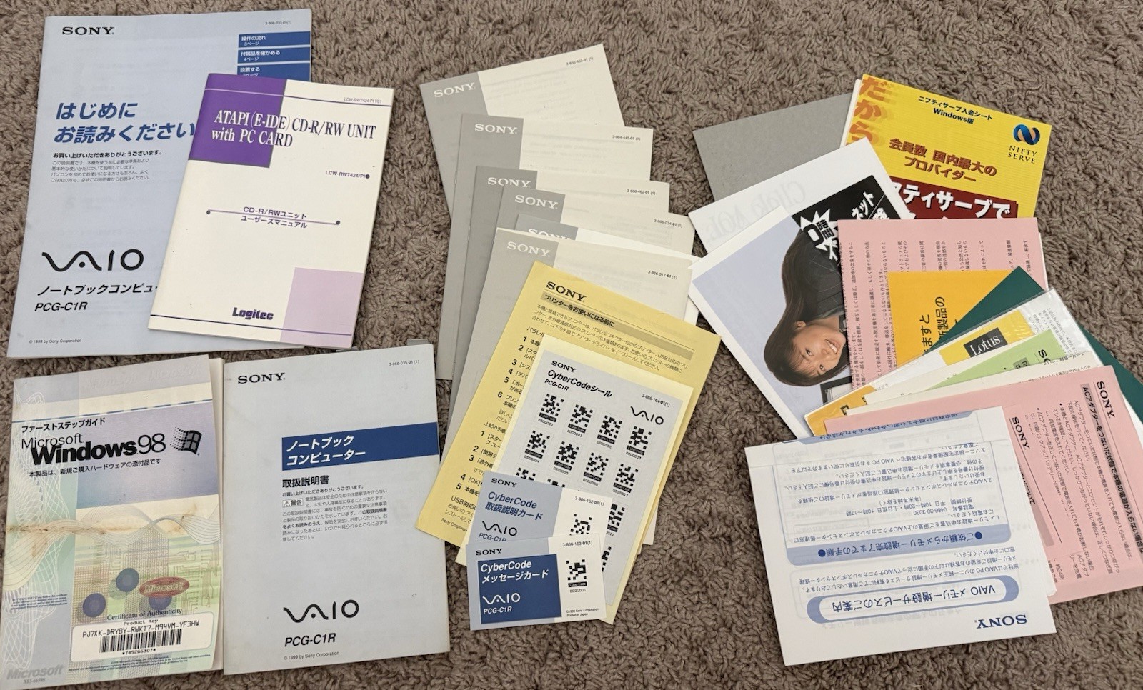 Sony VAIO PCG-C1R Notebook Windows 98 Intel 266Mhz 64Mb Bundle – Read Desc