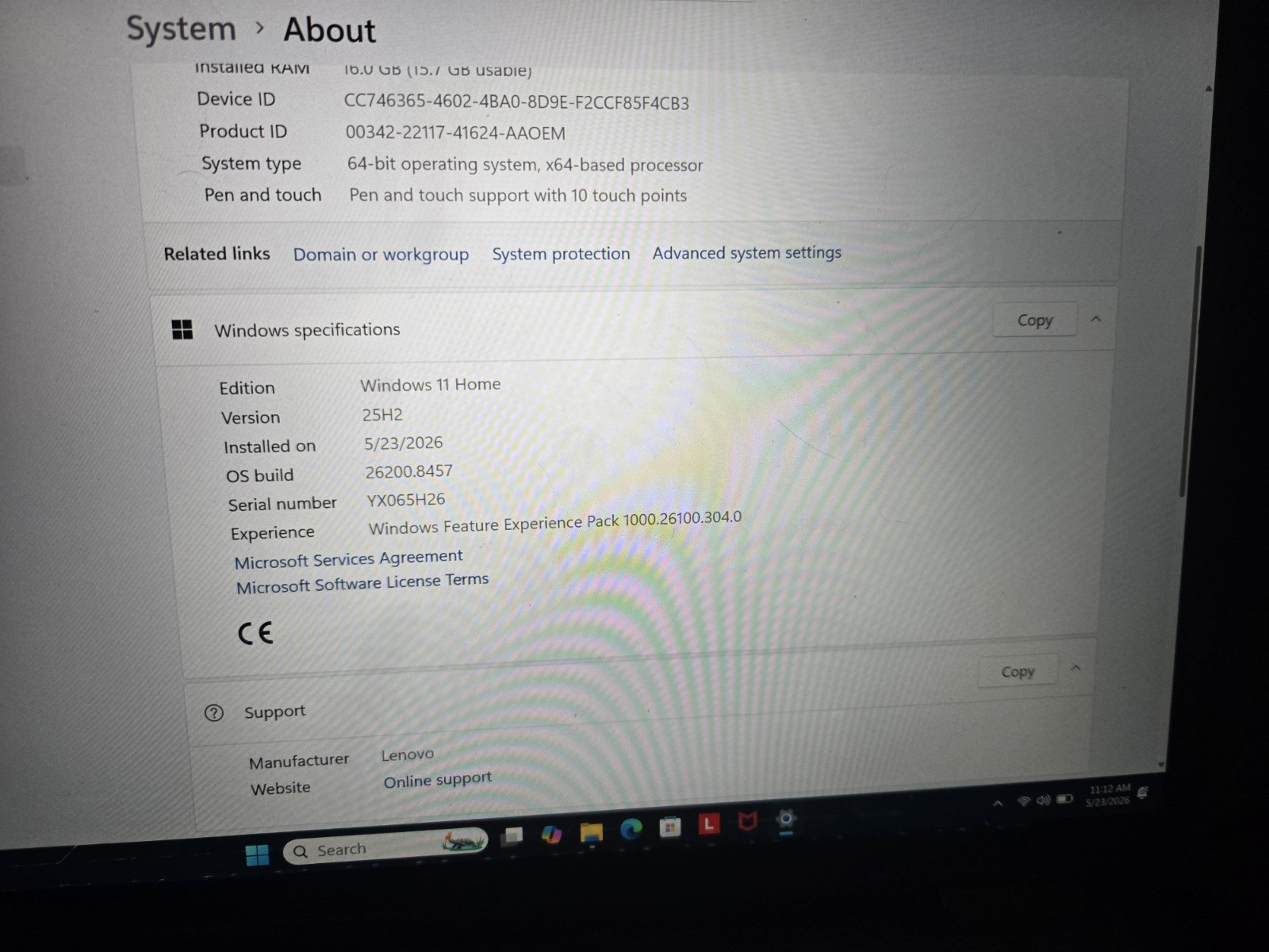 Lenovo Yaga 7i 15.6 Intel I7 16GB RAM