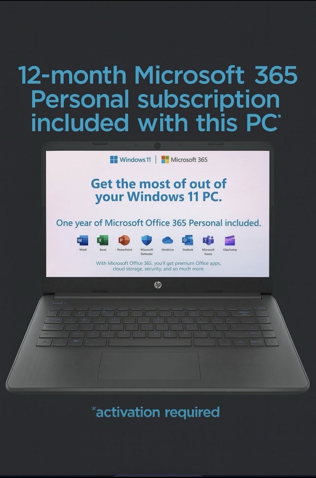 HP 14” Touchscreen Laptop Computer for Home Student Study, 1-Year Office 365,