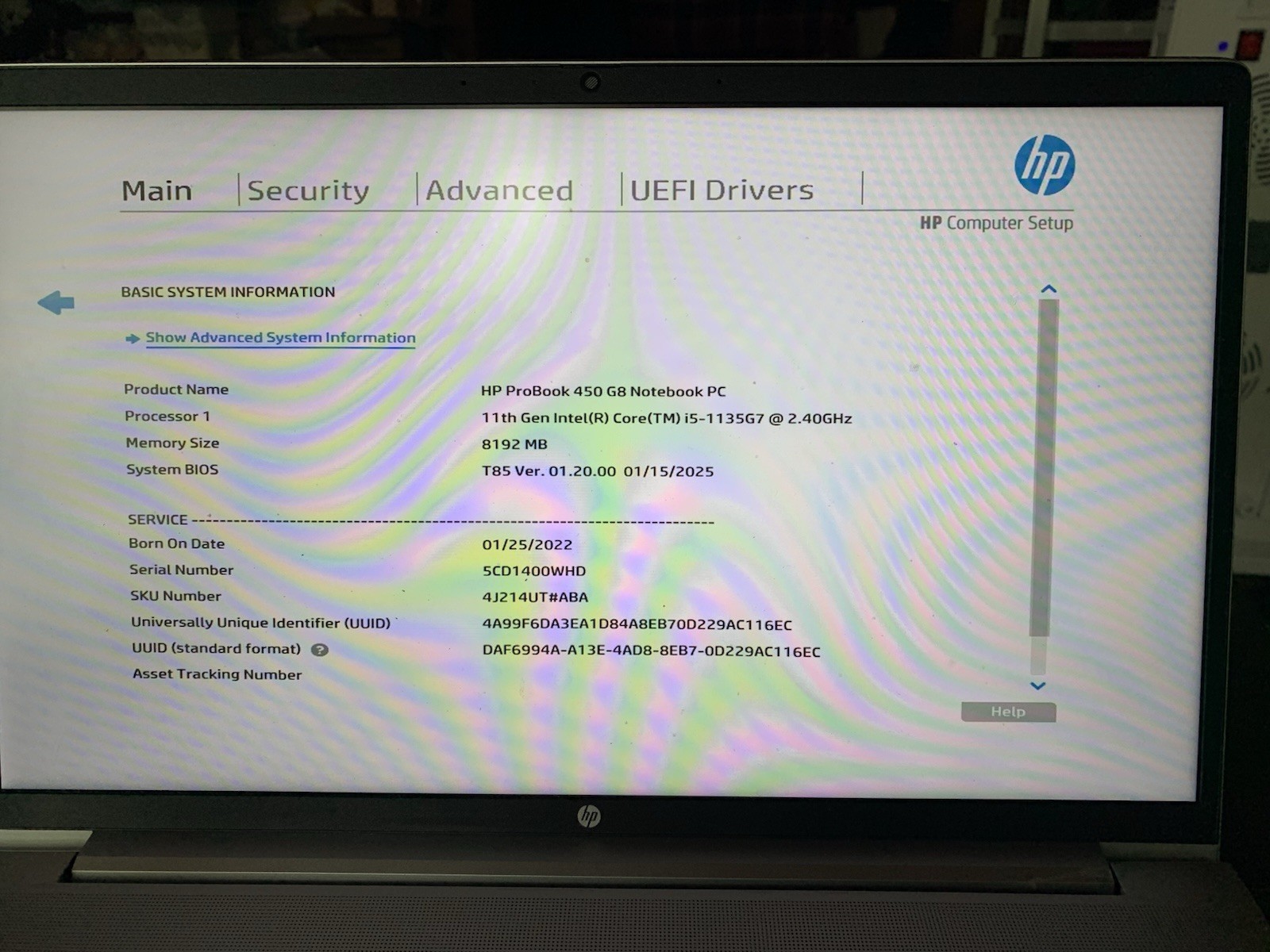 HP Probook 450 G8 i5-1135G7 @2.40GHz 8GB RAM 256GB SSD (No Adapter) #8