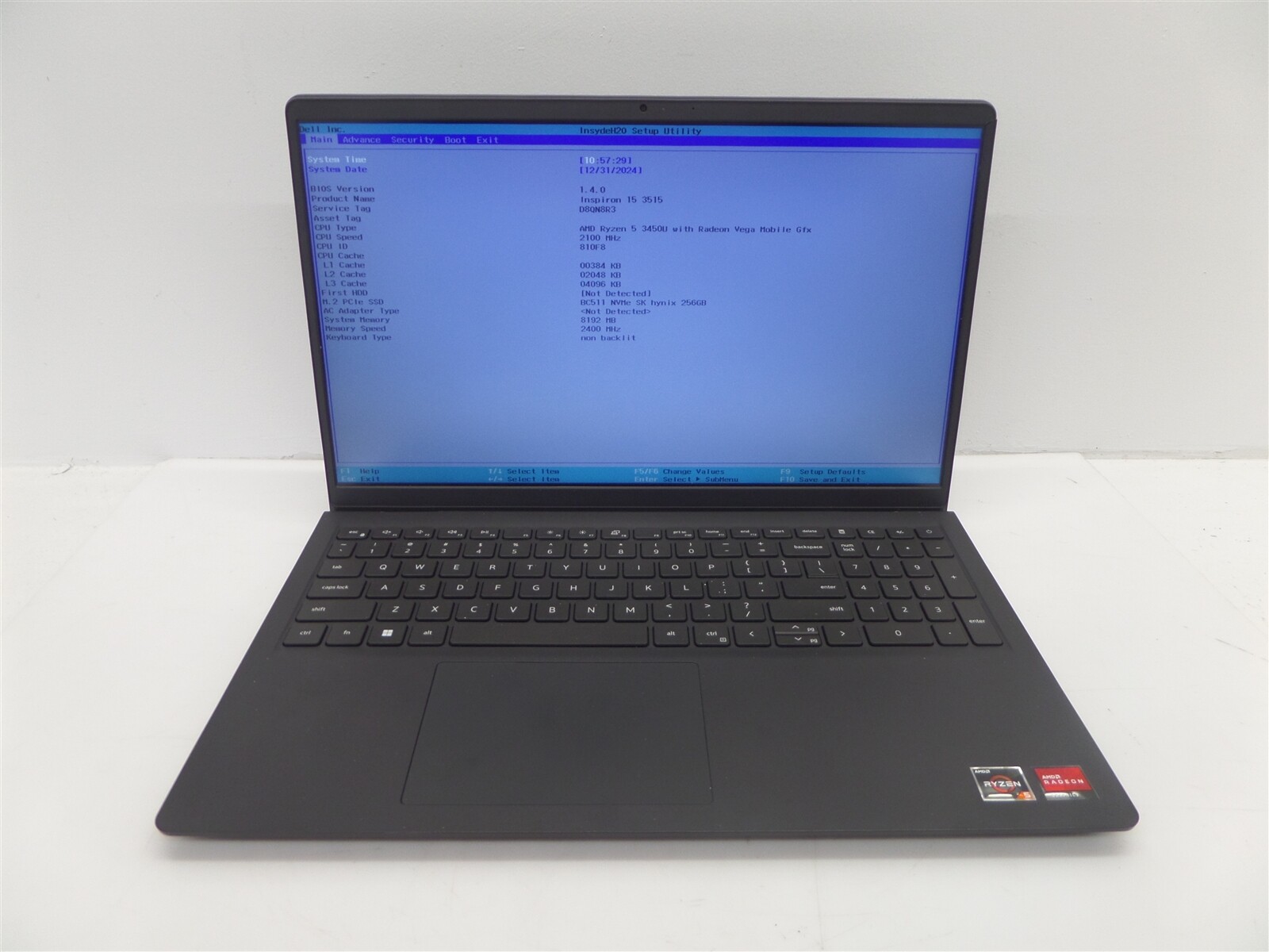 Dell Inspiron 15 3515 15.6in AMD Ryzen 5 2100Mhz 8GB RAM 256GB SSD Windows 10