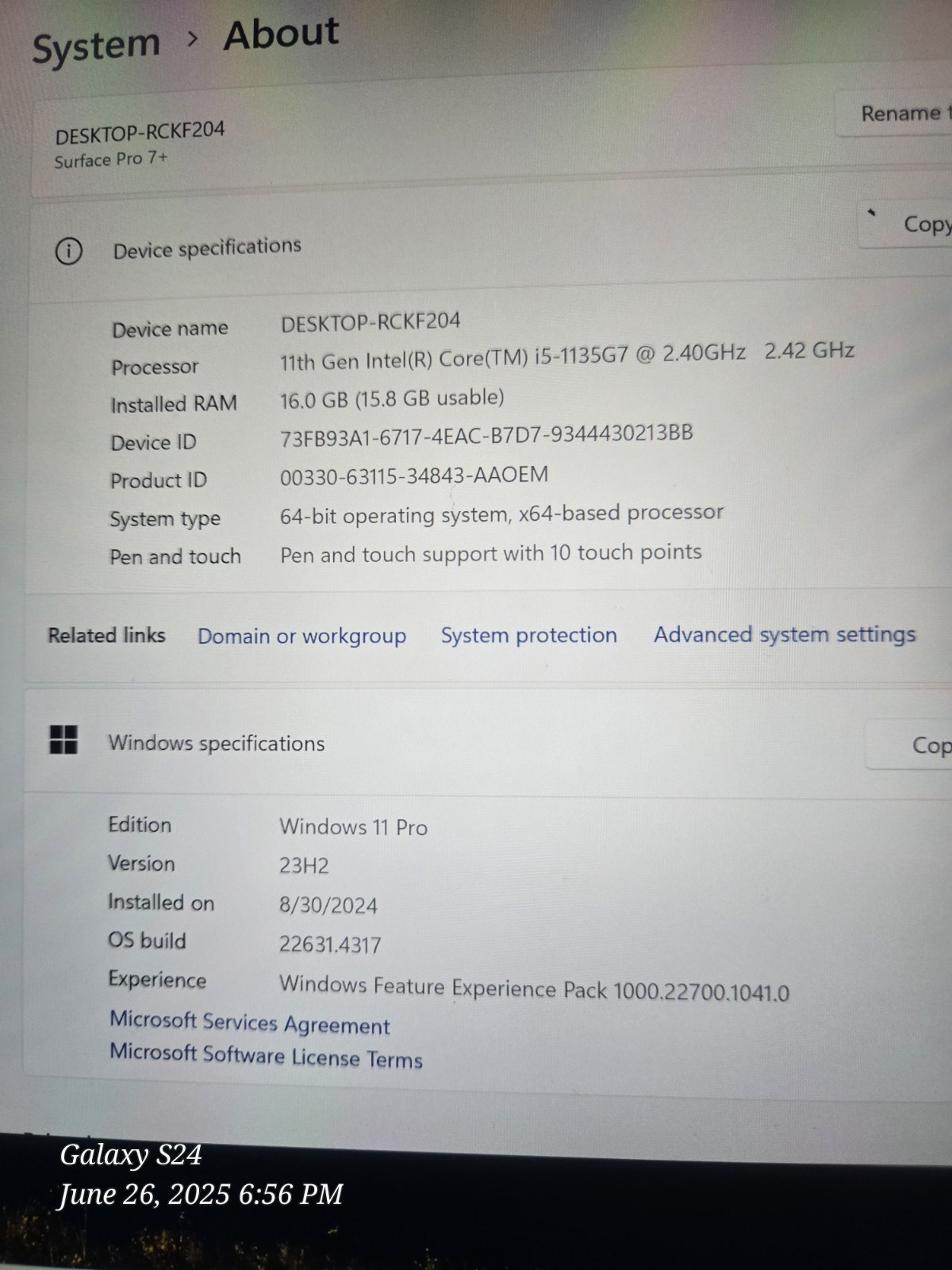 Microsoft Surface Pro 7+ 1961 16Gb 256Gb LTE Unlocked