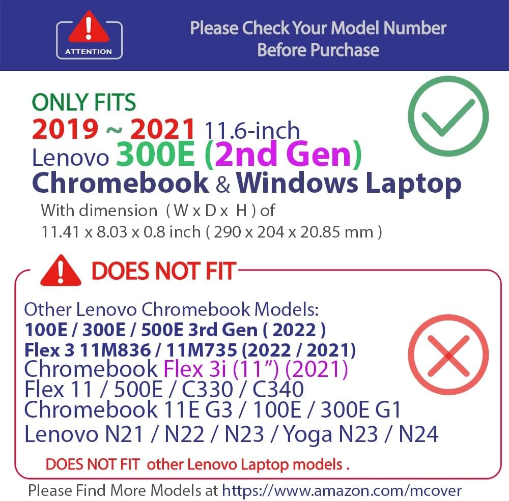 mCover Case Compatible with 300E 2nd Generation Chromebook and Windows 2 in 1