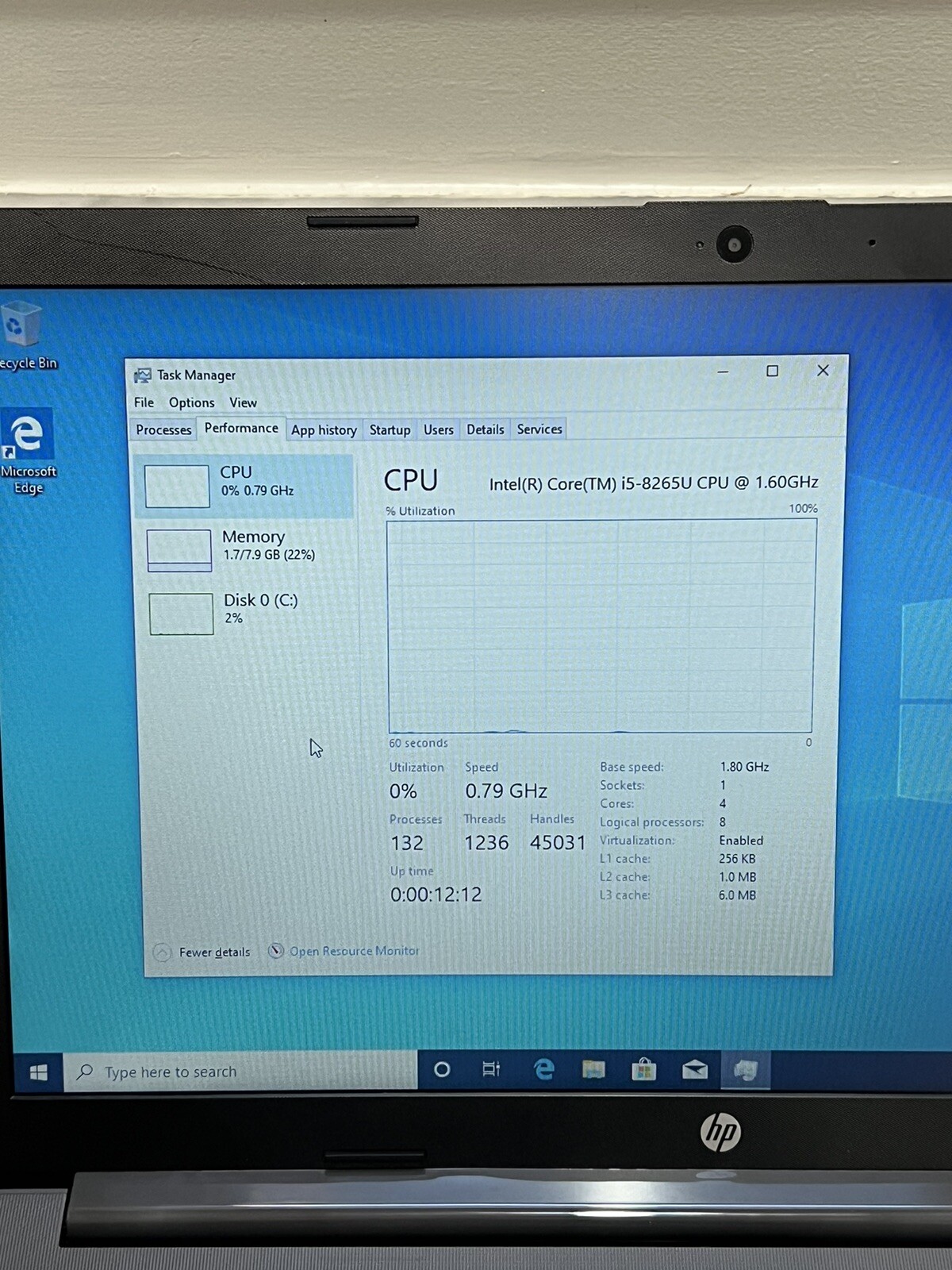 ✅ HP Notebook 250 G7 Intel Core i5-8265U 8GB RAM 256GB SSD Win 10 Pro CLEAN